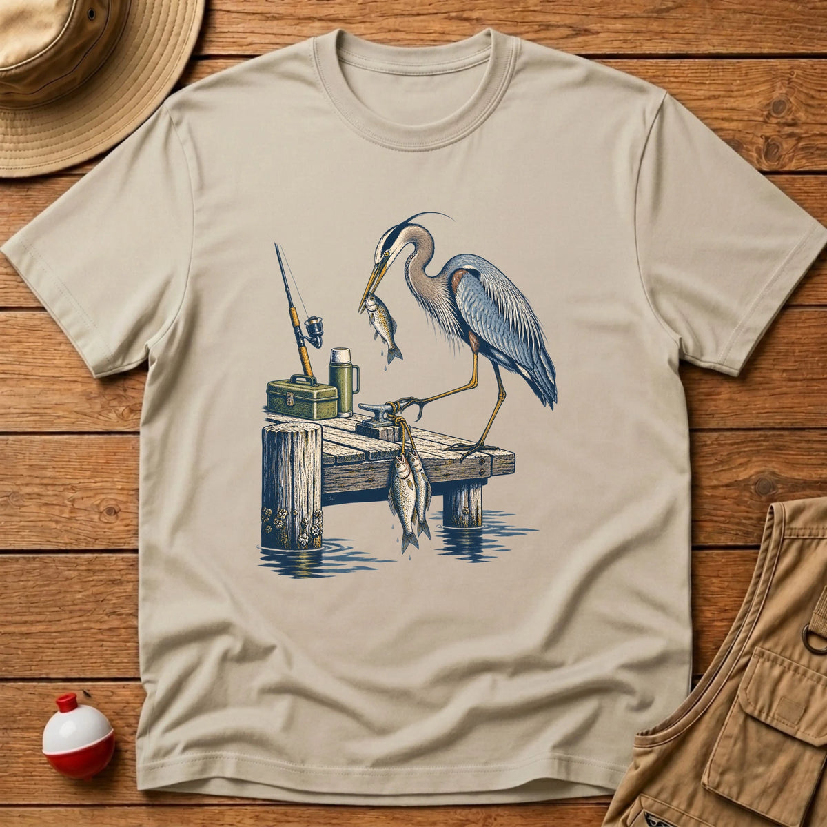 Heron Thief T-Shirt - Floating Bobber