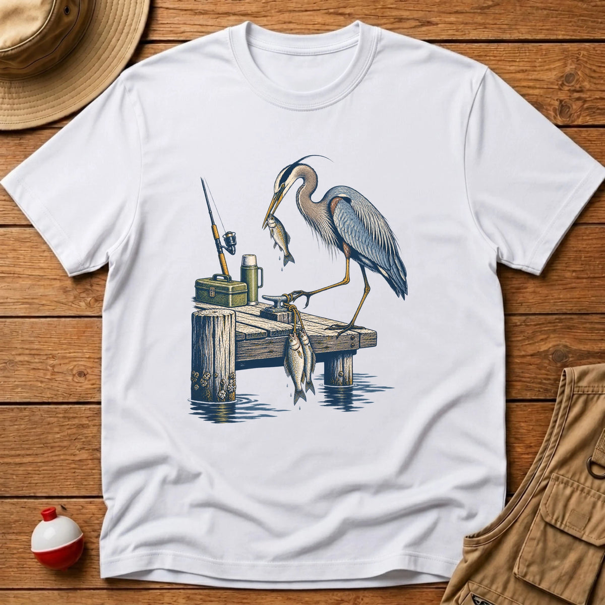Heron Thief T-Shirt - Floating Bobber