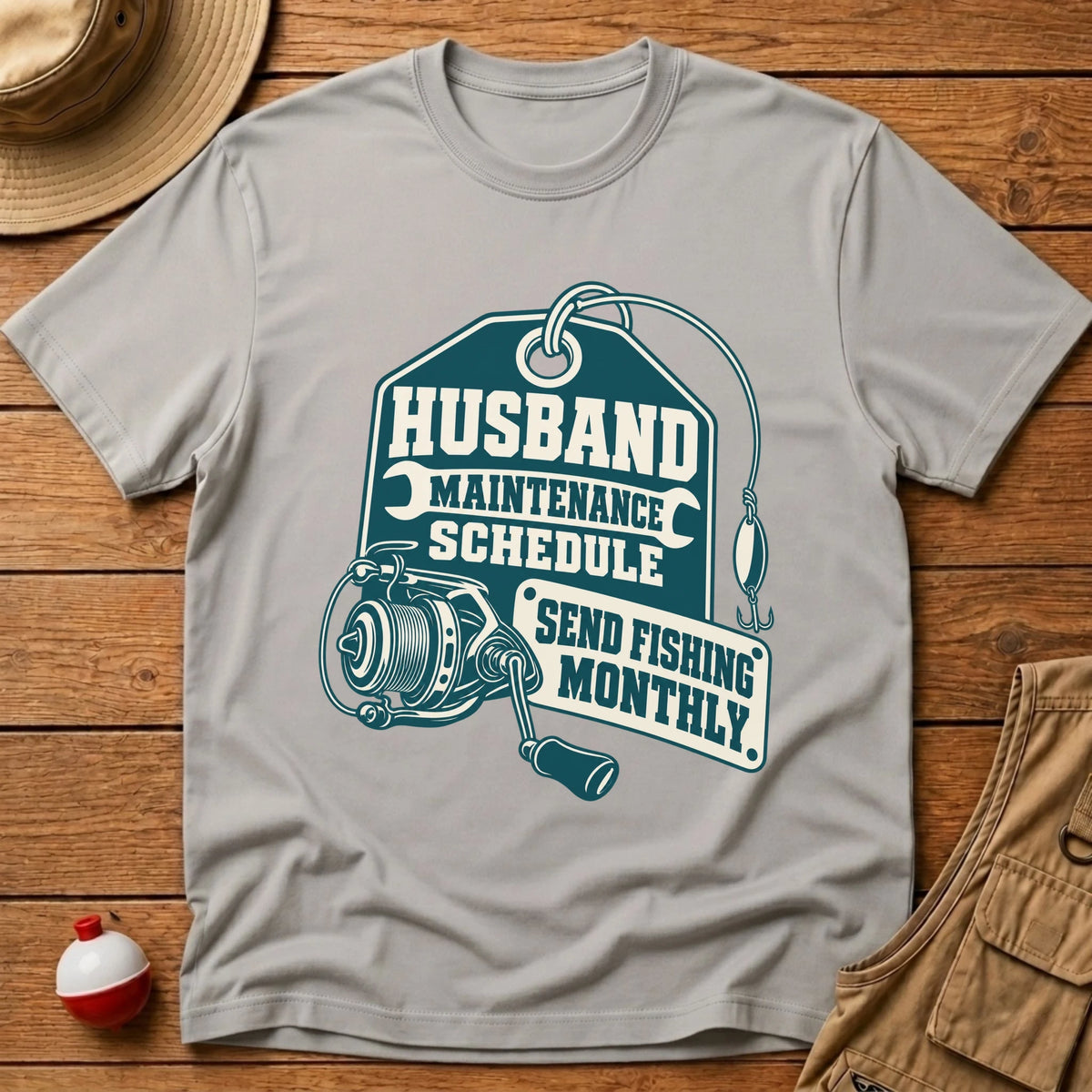 Husband Maintenance Schedule T-Shirt - Floating Bobber