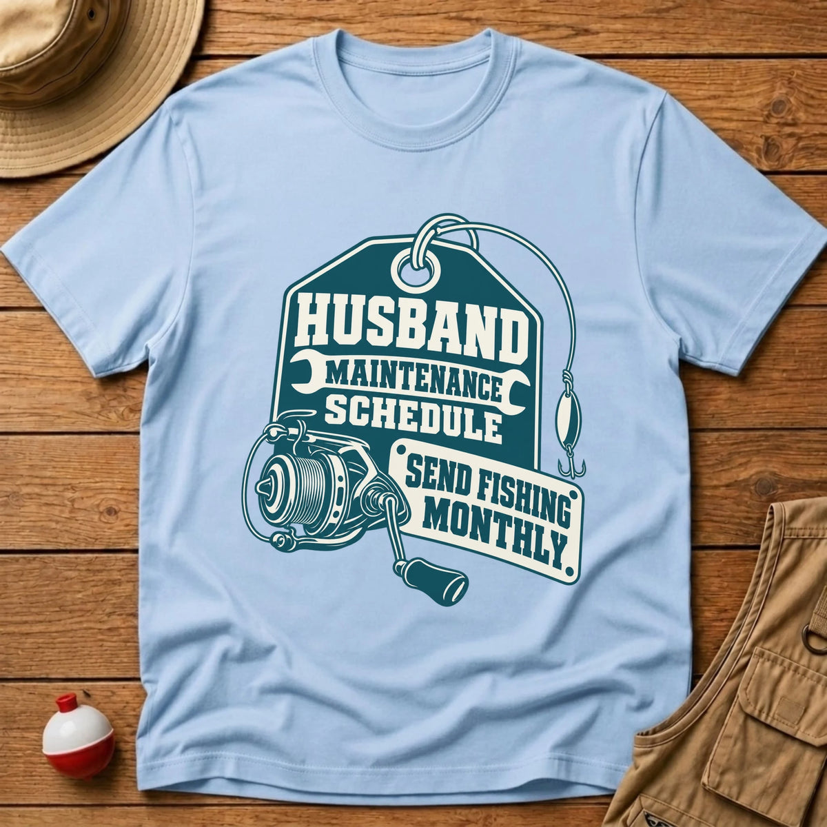 Husband Maintenance Schedule T-Shirt - Floating Bobber