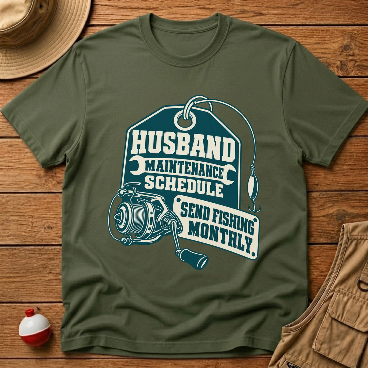 Husband Maintenance Schedule T-Shirt - Floating Bobber