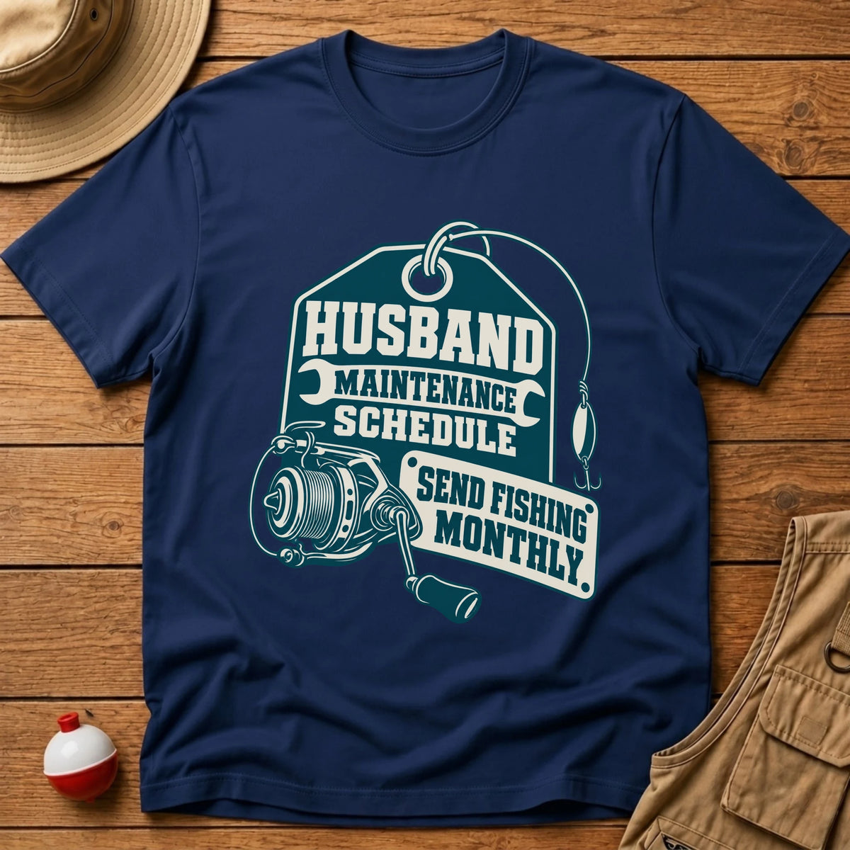 Husband Maintenance Schedule T-Shirt - Floating Bobber