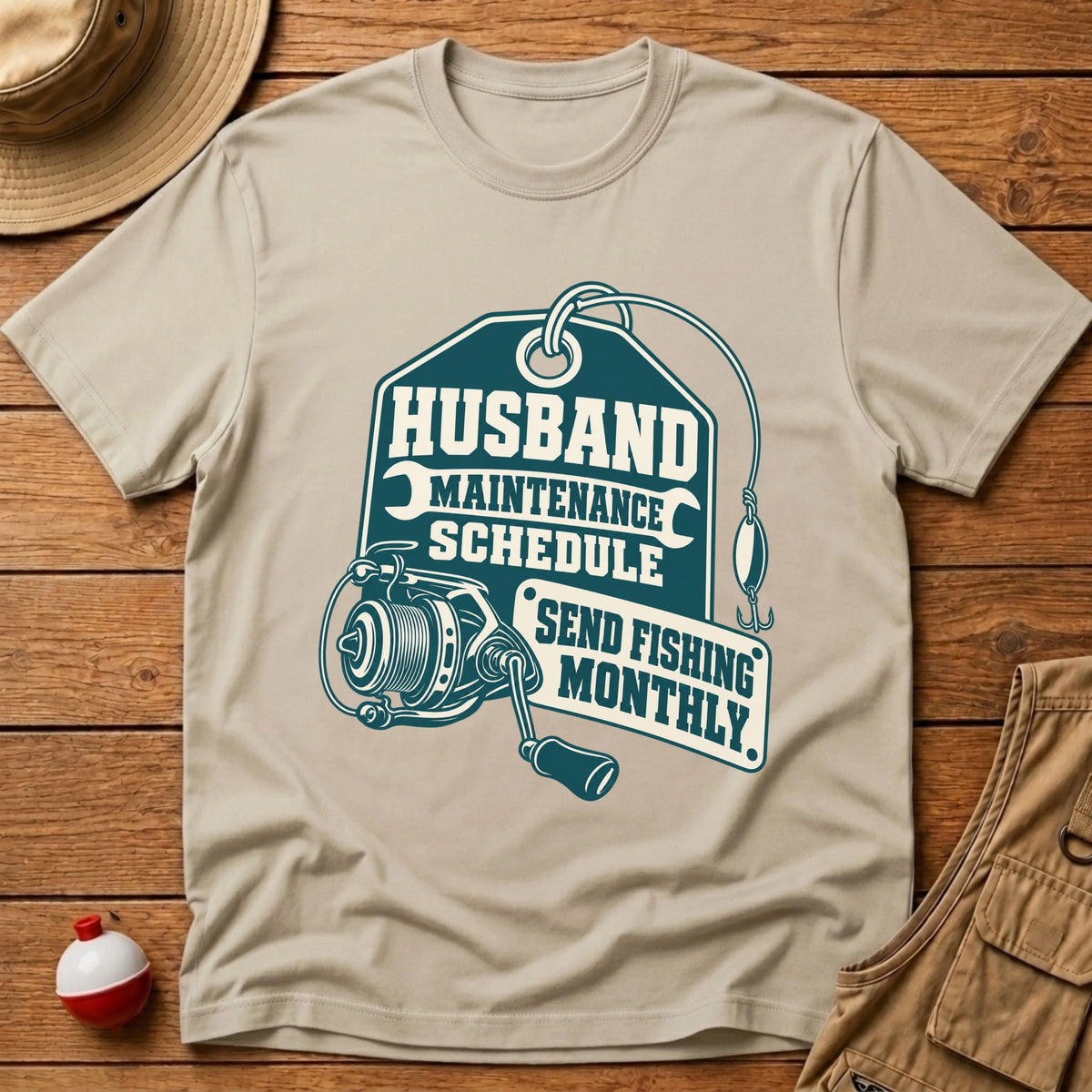 Husband Maintenance Schedule T-Shirt - Floating Bobber