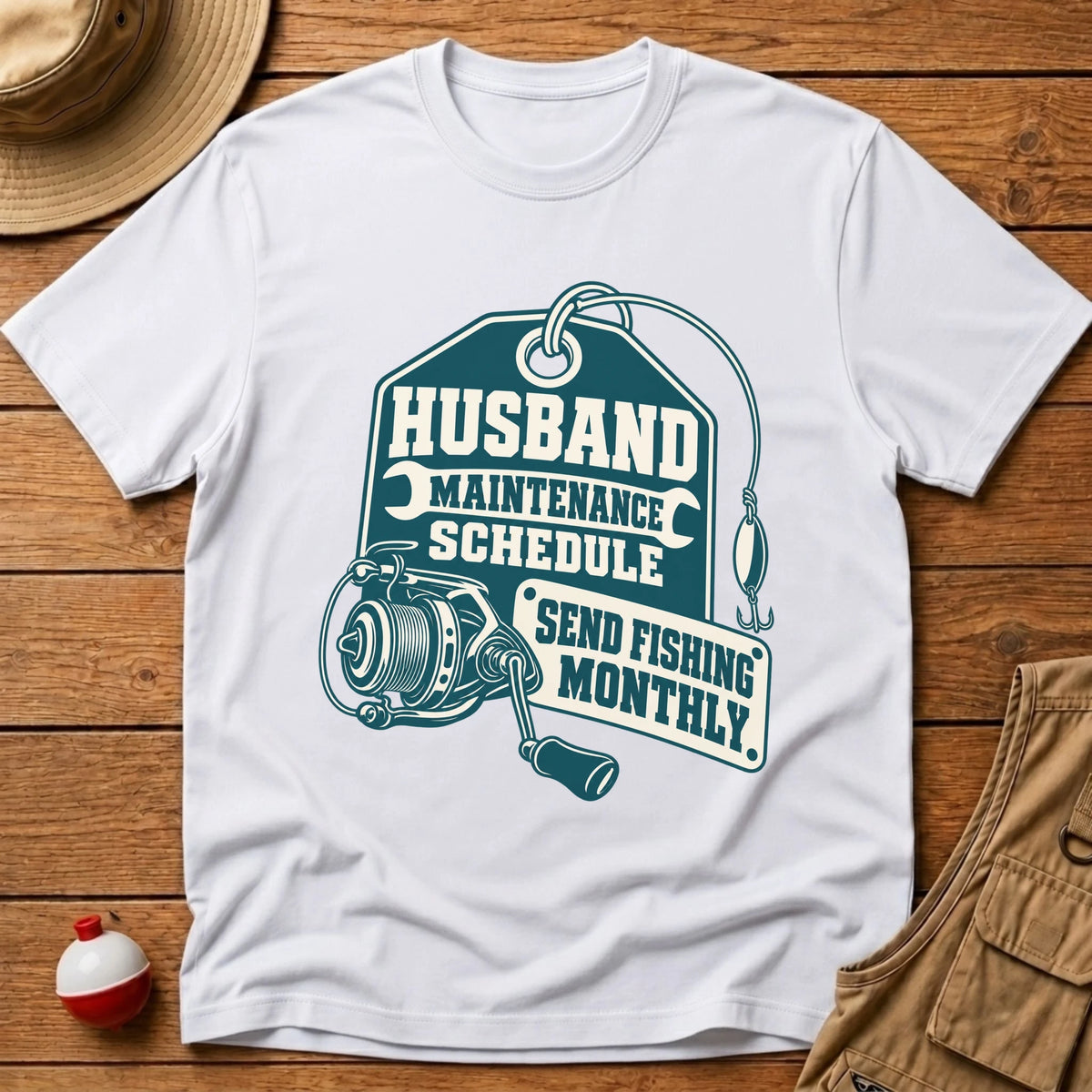Husband Maintenance Schedule T-Shirt - Floating Bobber
