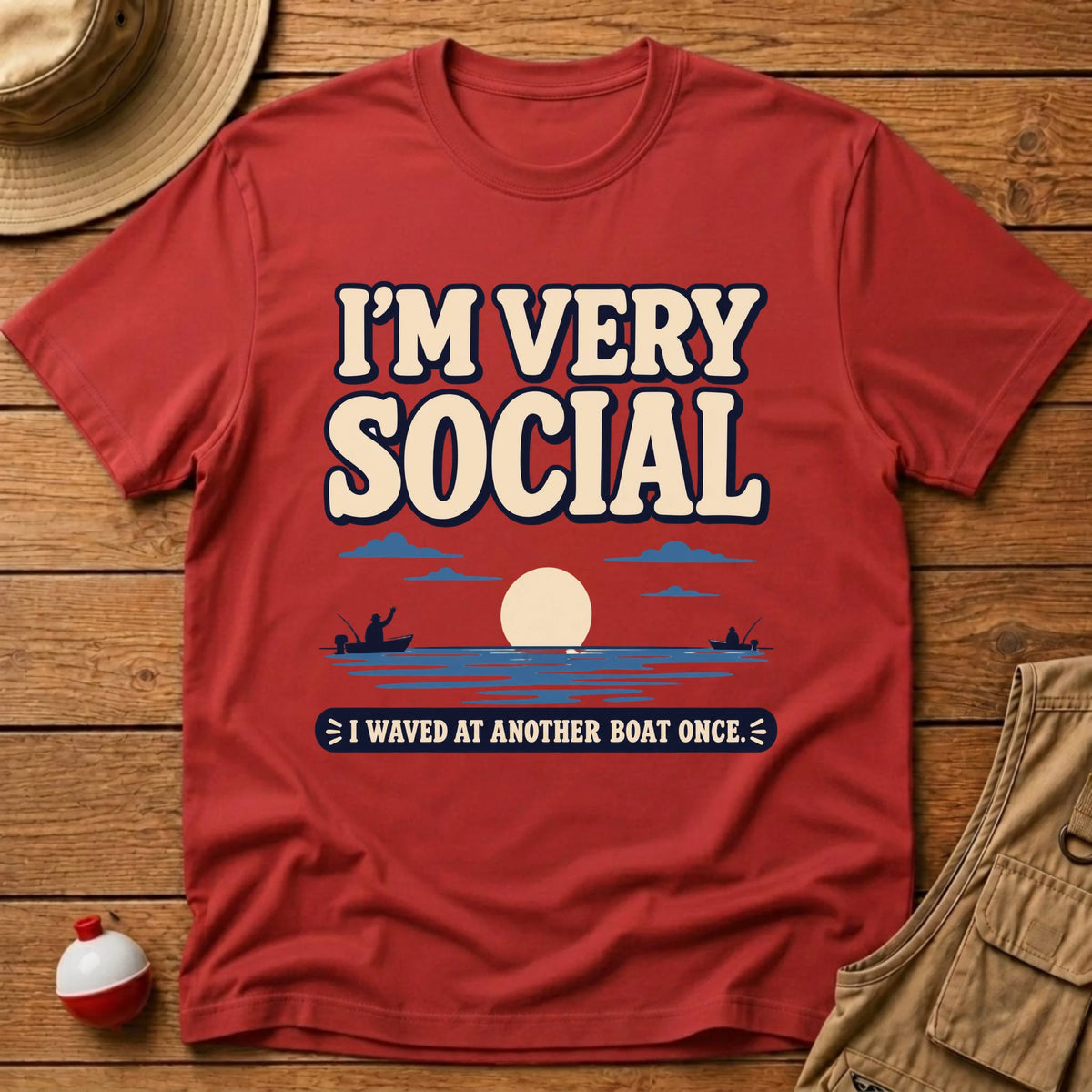 I'm Very Social T-Shirt - Floating Bobber