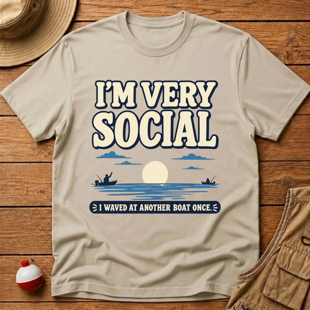 I'm Very Social T-Shirt - Floating Bobber