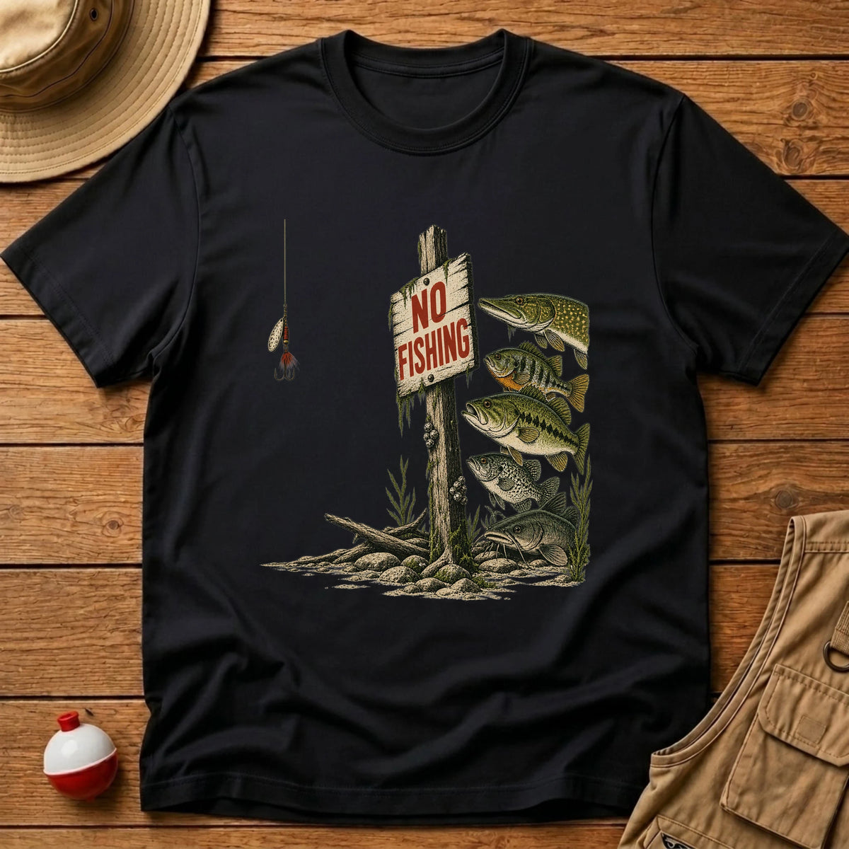 No Fishing Zone T-Shirt - Floating Bobber
