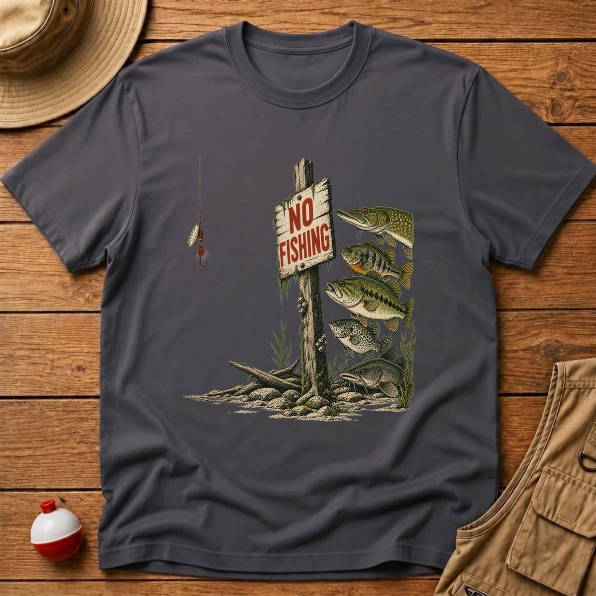 No Fishing Zone T-Shirt - Floating Bobber