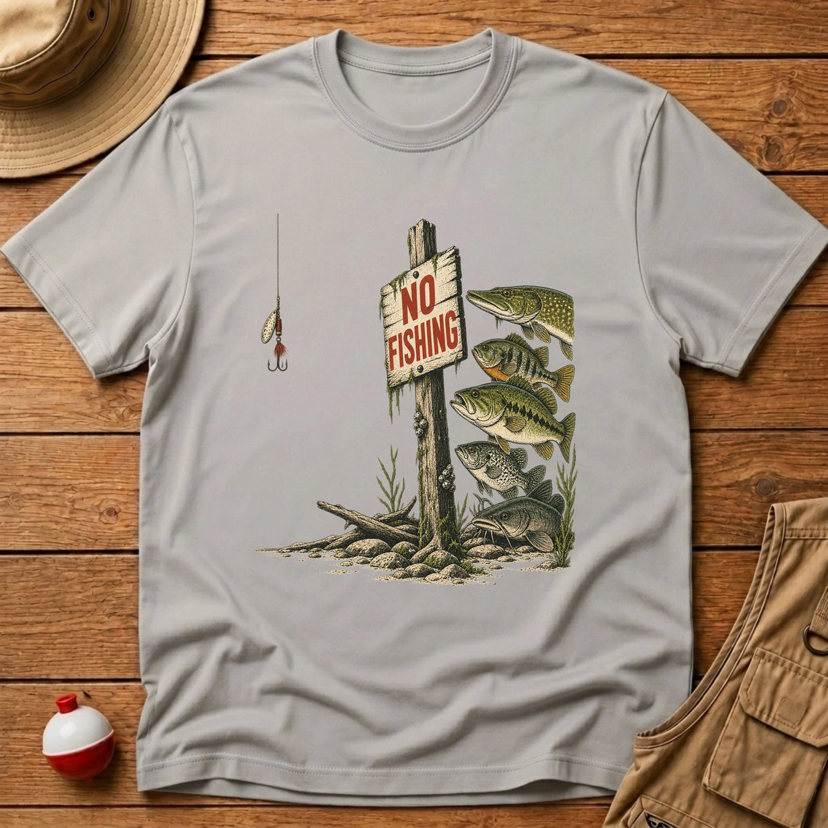No Fishing Zone T-Shirt - Floating Bobber
