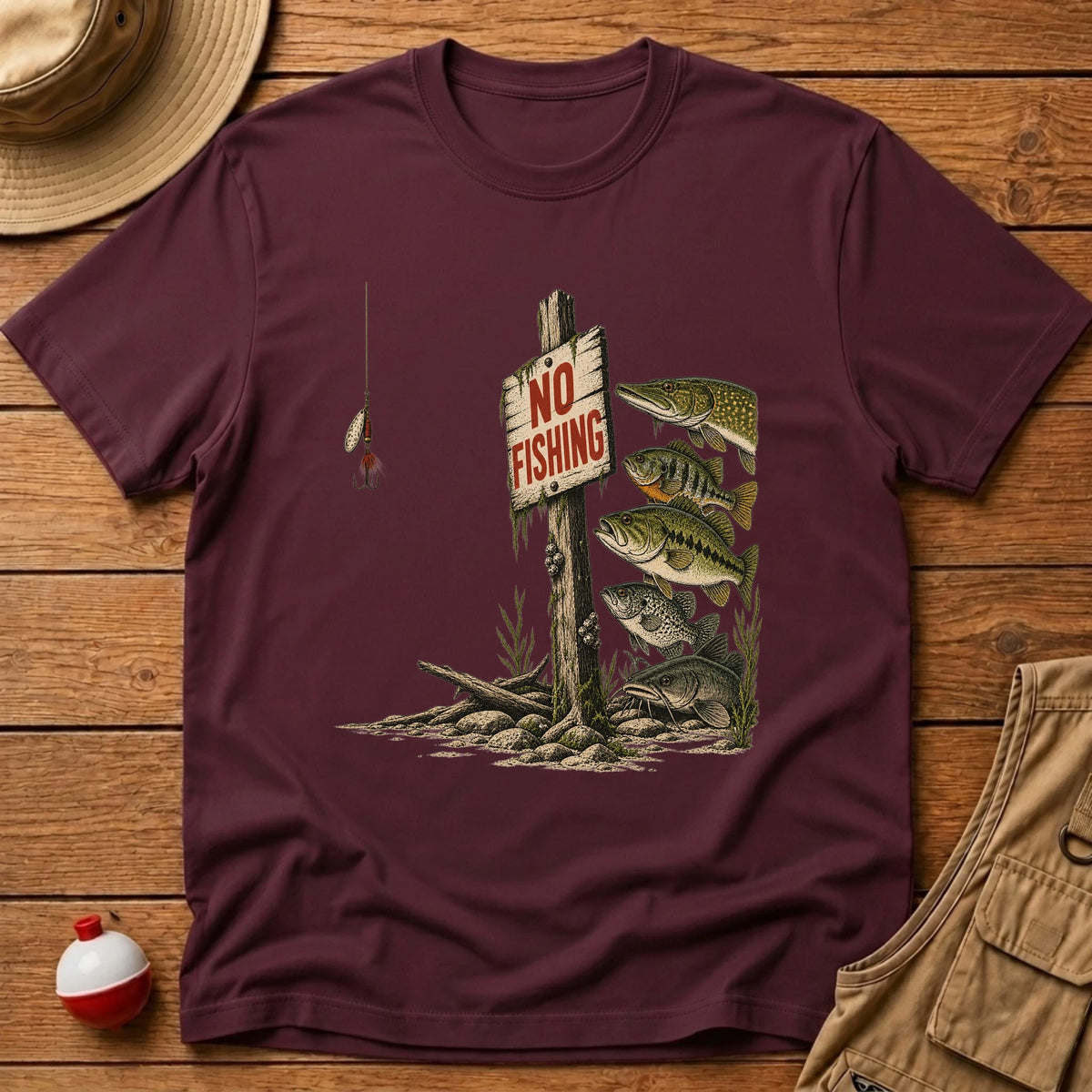 No Fishing Zone T-Shirt - Floating Bobber