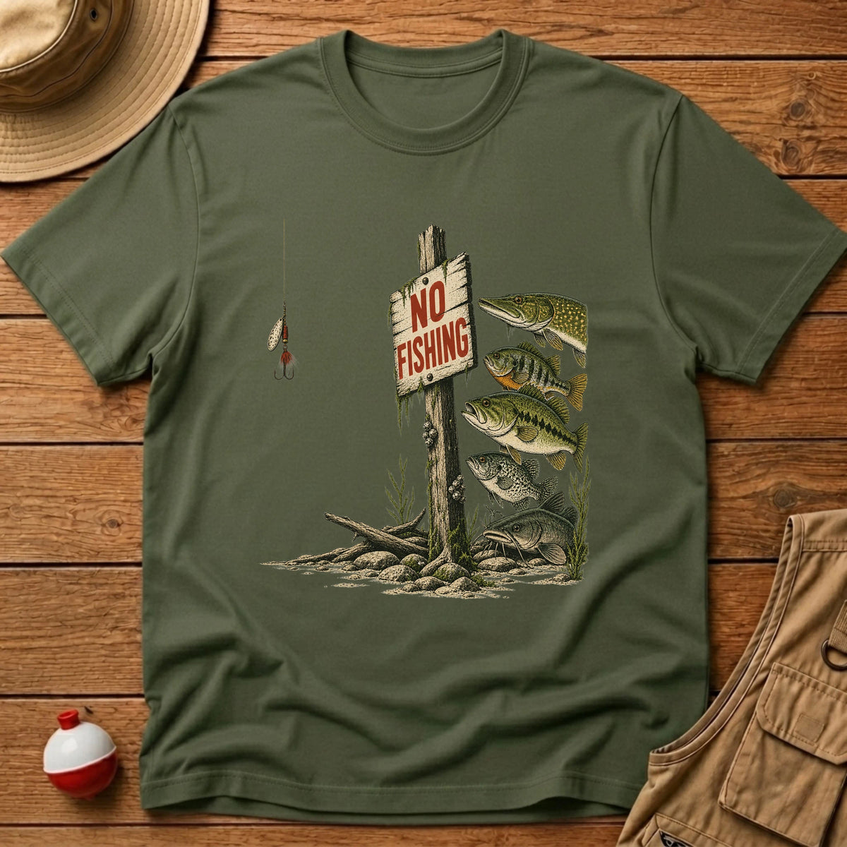 No Fishing Zone T-Shirt - Floating Bobber