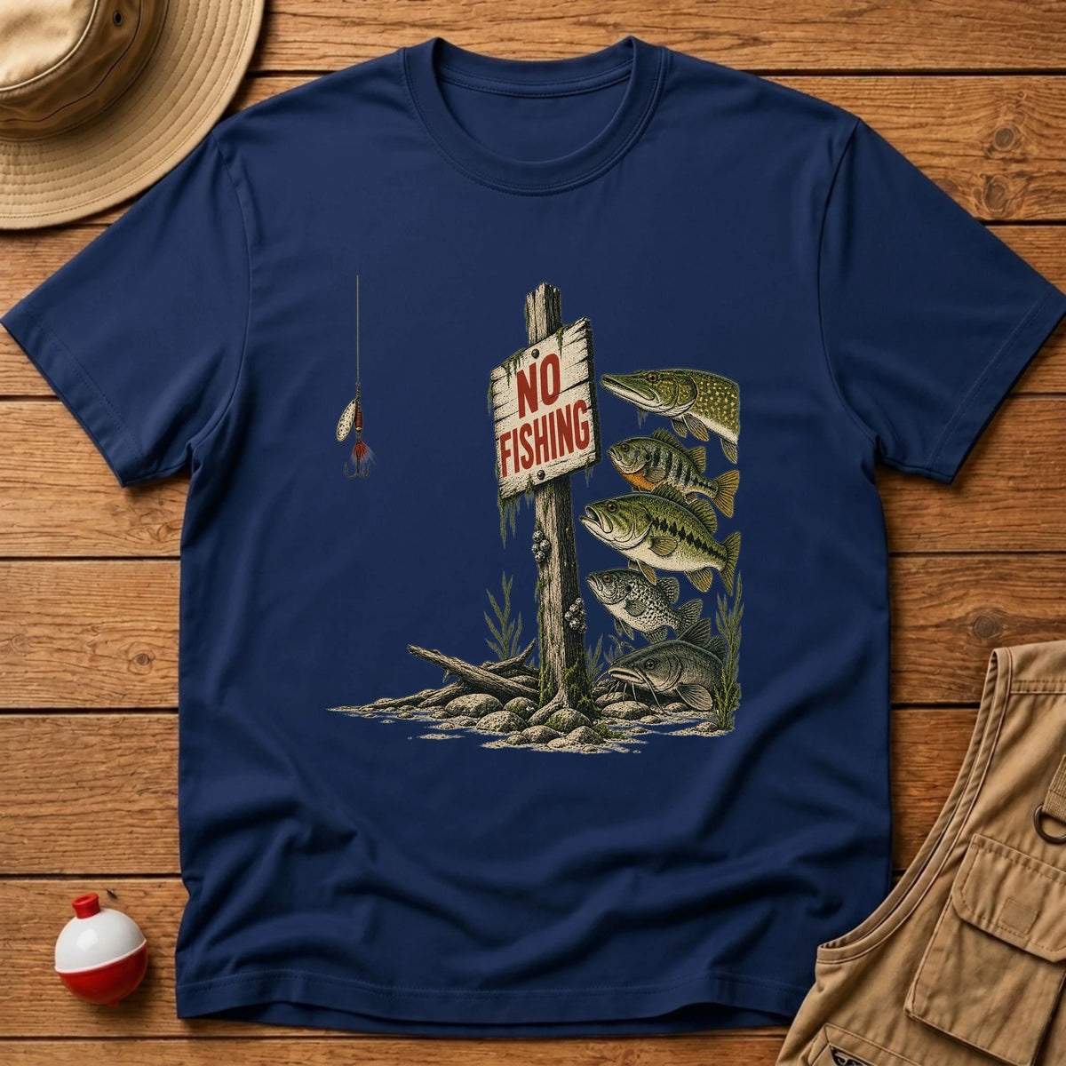 No Fishing Zone T-Shirt - Floating Bobber