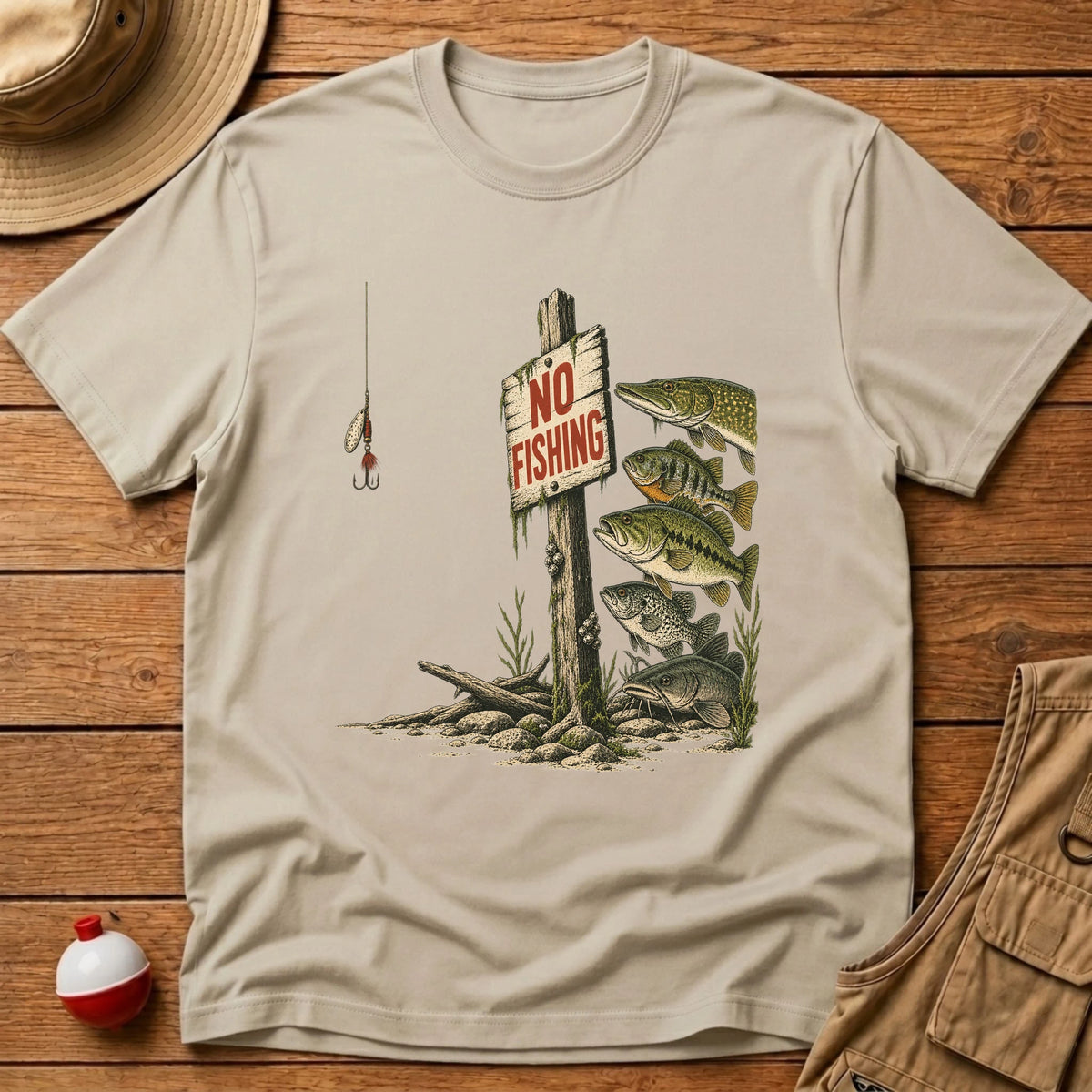 No Fishing Zone T-Shirt - Floating Bobber