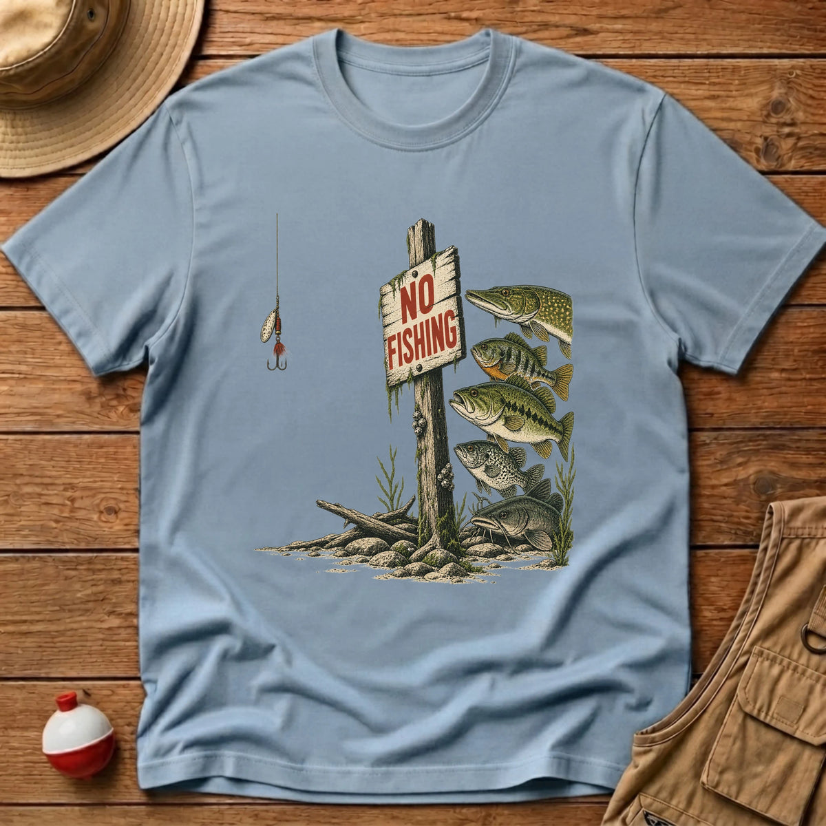 No Fishing Zone T-Shirt - Floating Bobber