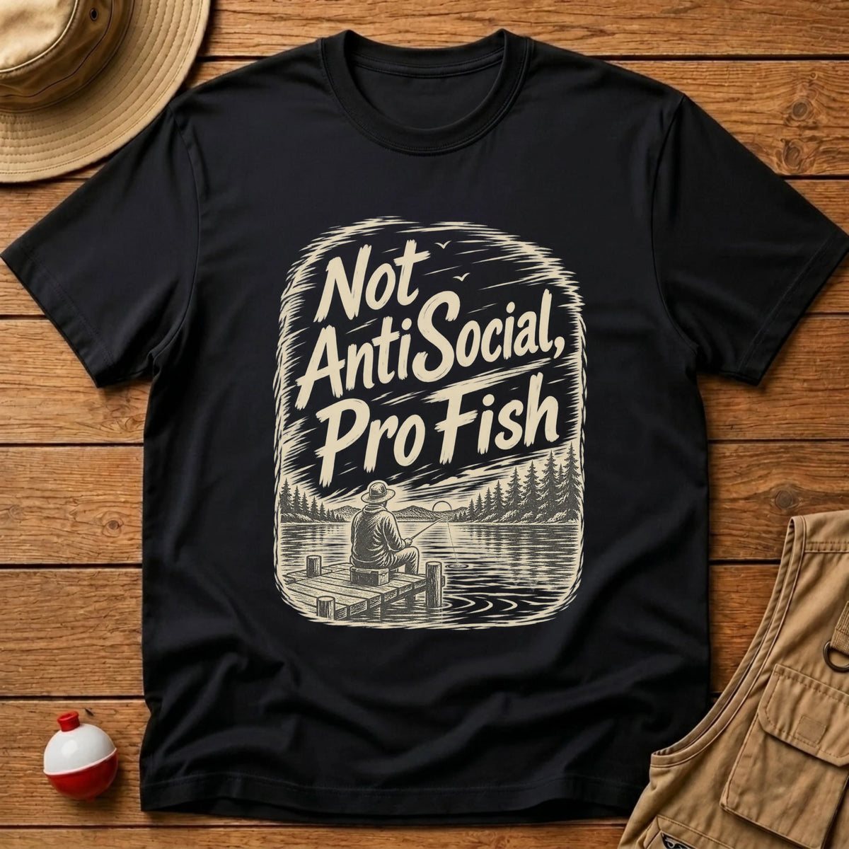 Not Anti Social Scenic T-Shirt - Floating Bobber