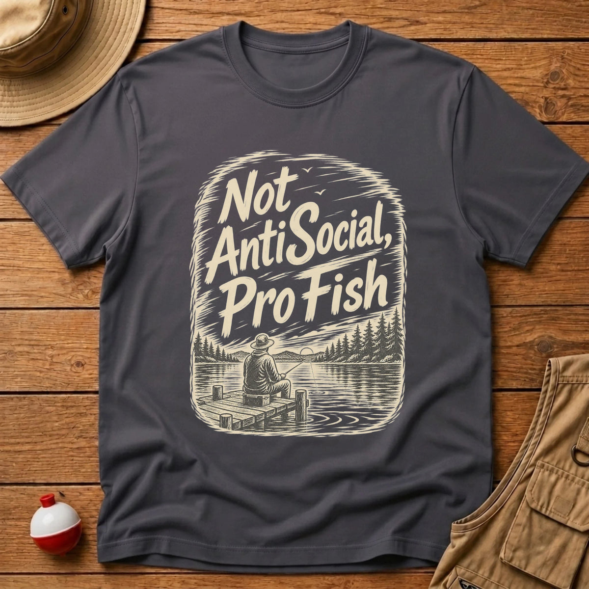 Not Anti Social Scenic T-Shirt - Floating Bobber