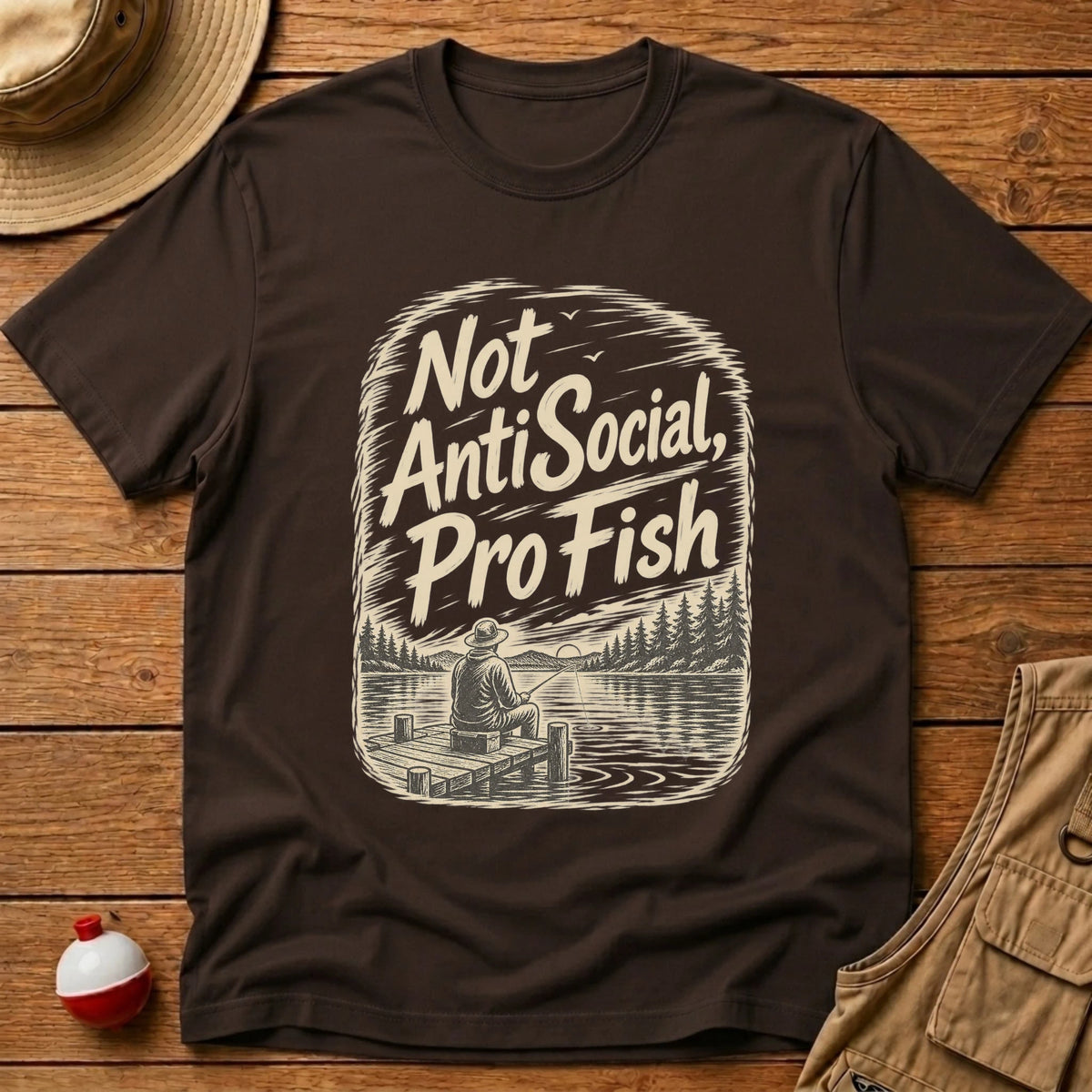 Not Anti Social Scenic T-Shirt - Floating Bobber