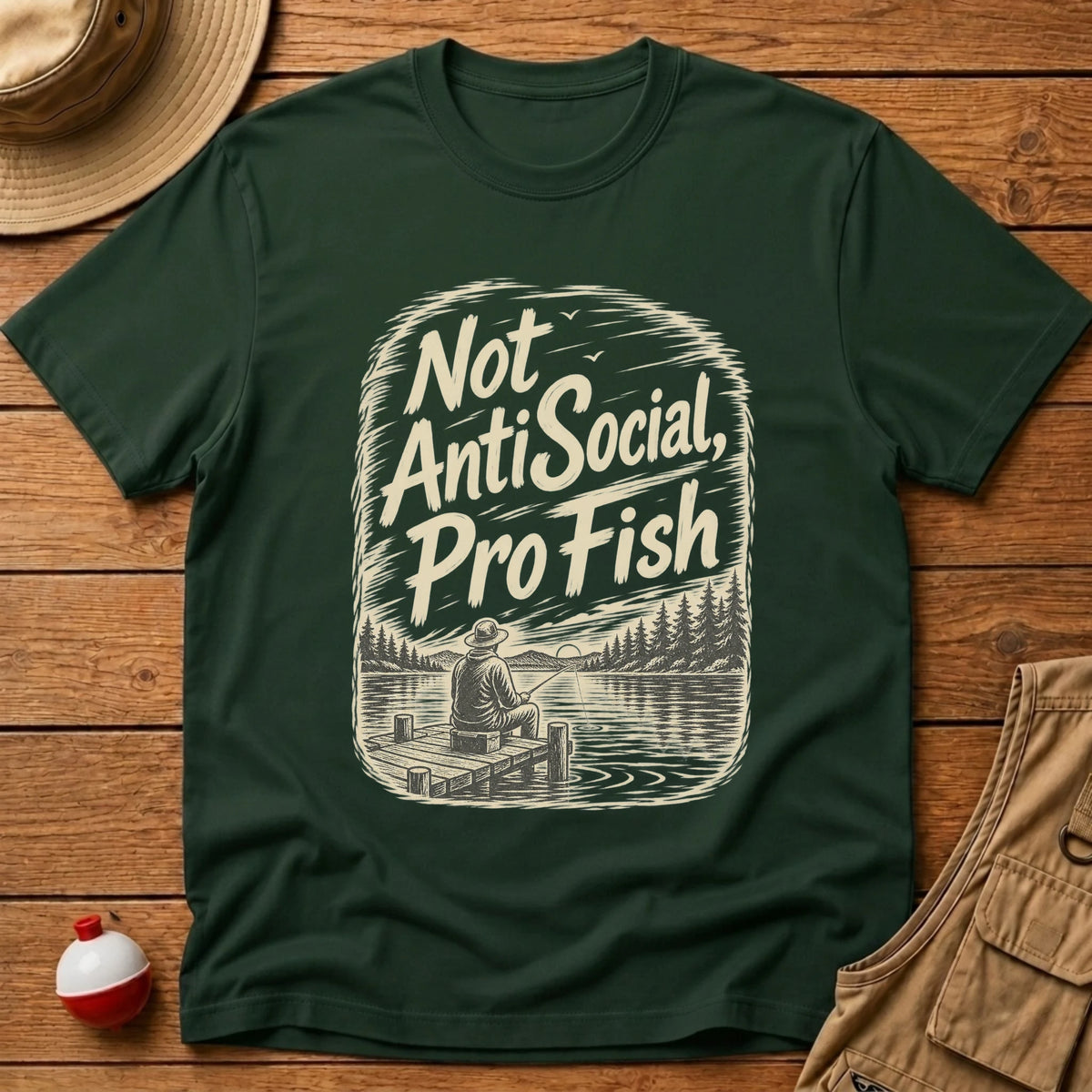 Not Anti Social Scenic T-Shirt - Floating Bobber