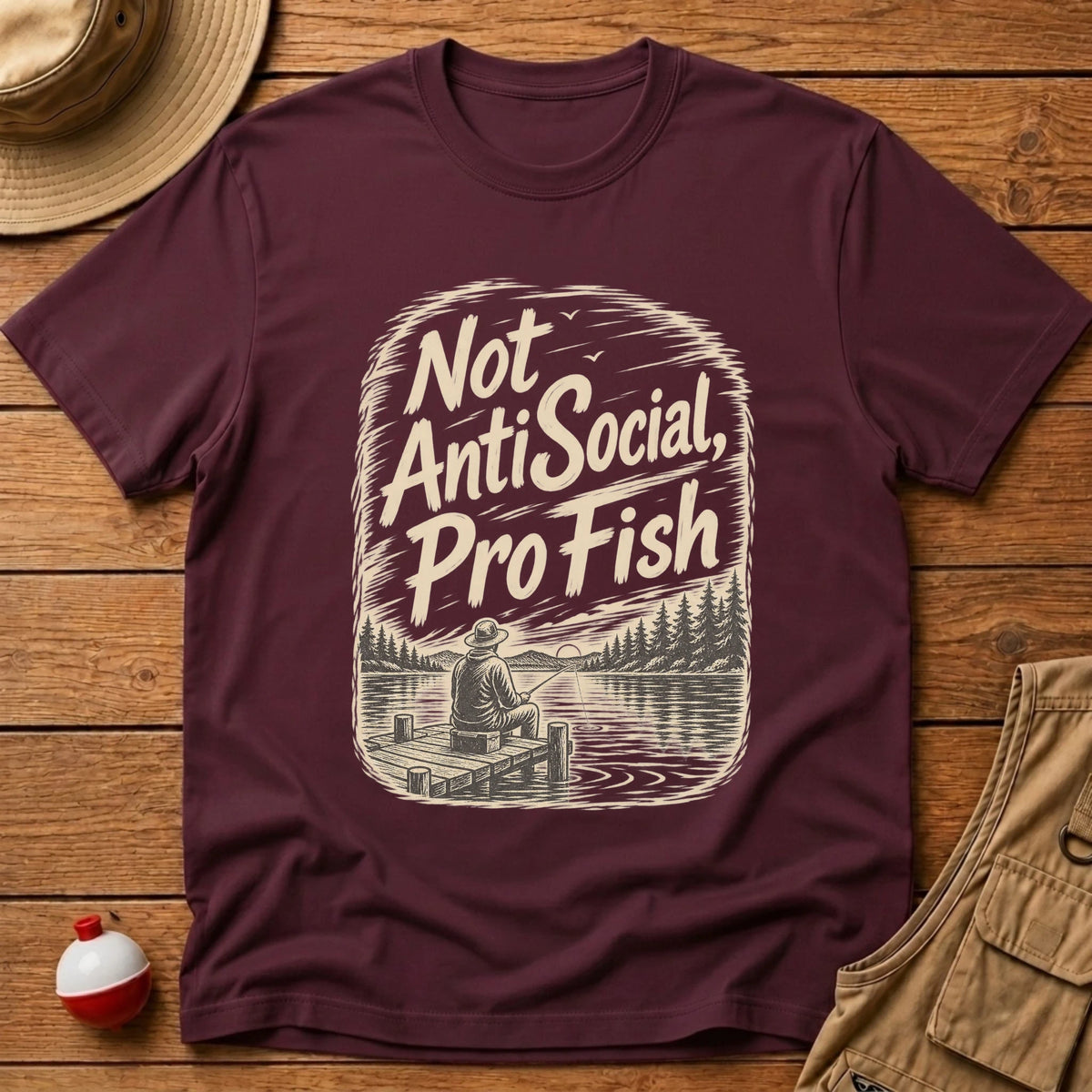 Not Anti Social Scenic T-Shirt - Floating Bobber