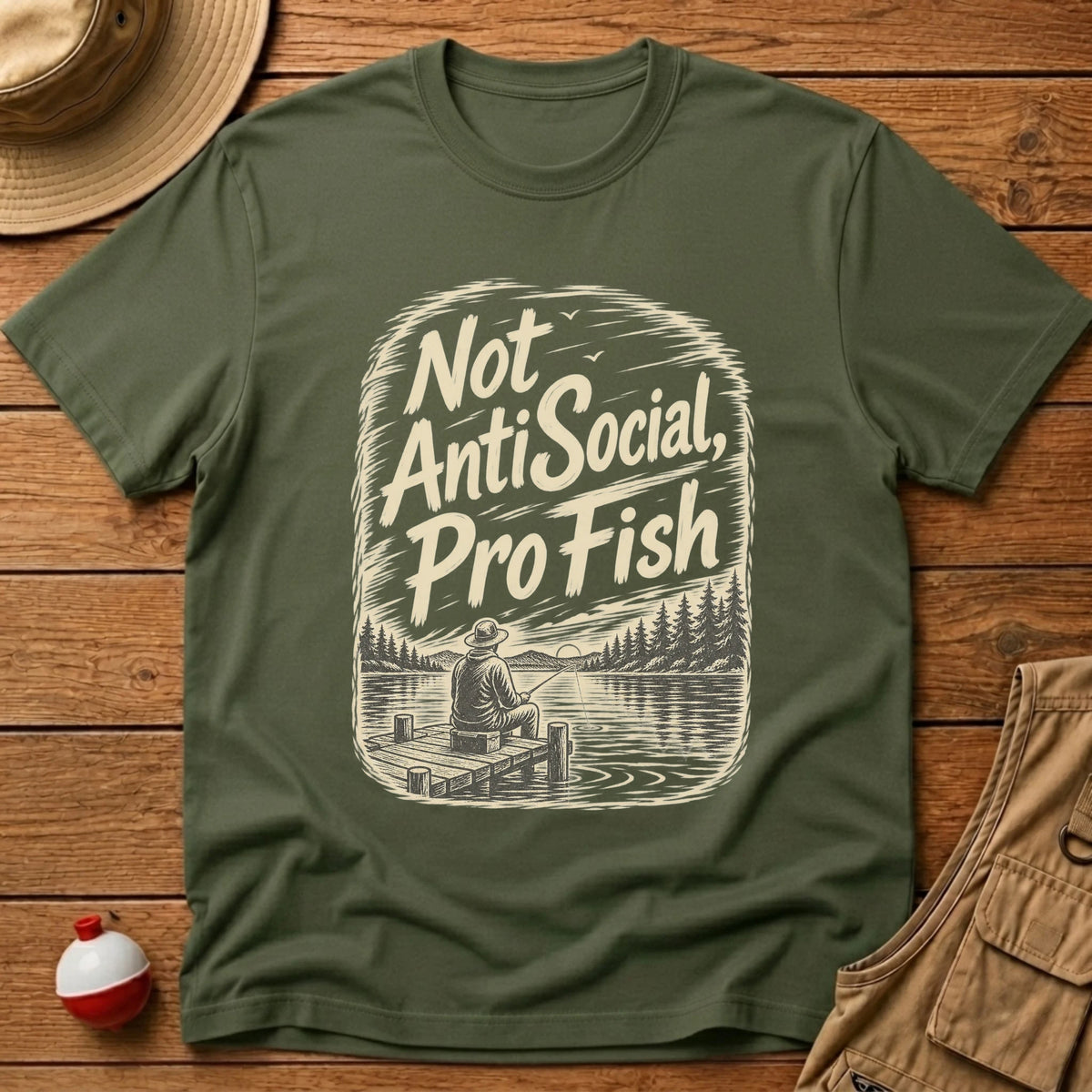 Not Anti Social Scenic T-Shirt - Floating Bobber