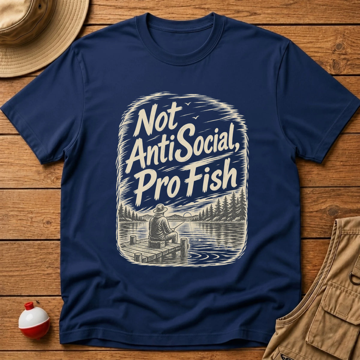 Not Anti Social Scenic T-Shirt - Floating Bobber