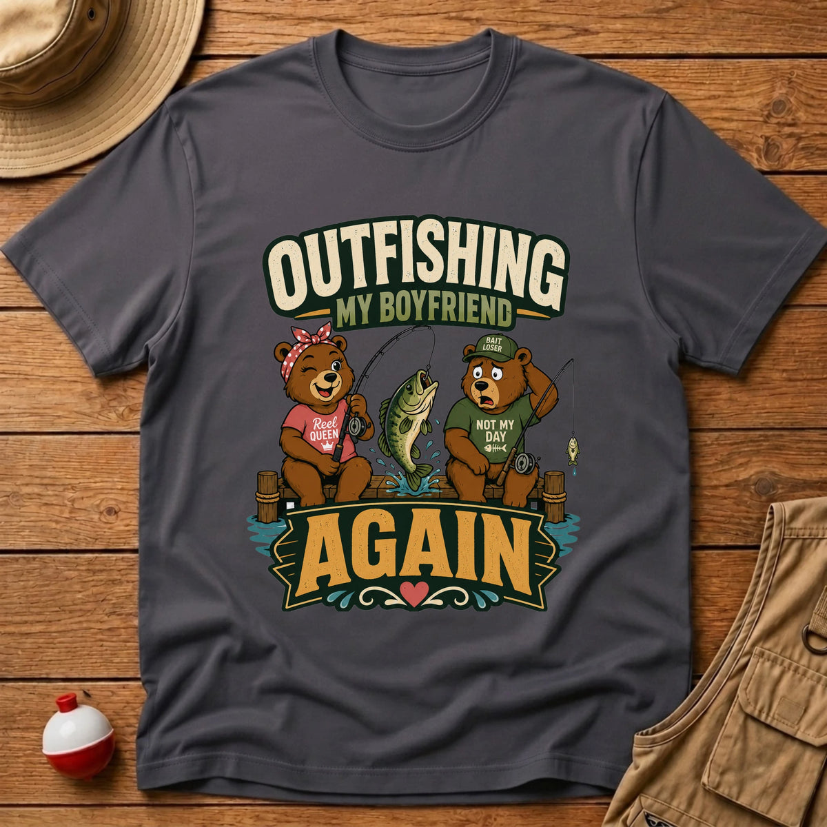 Outfishing Boyfriend T-Shirt T-Shirt - Floating Bobber