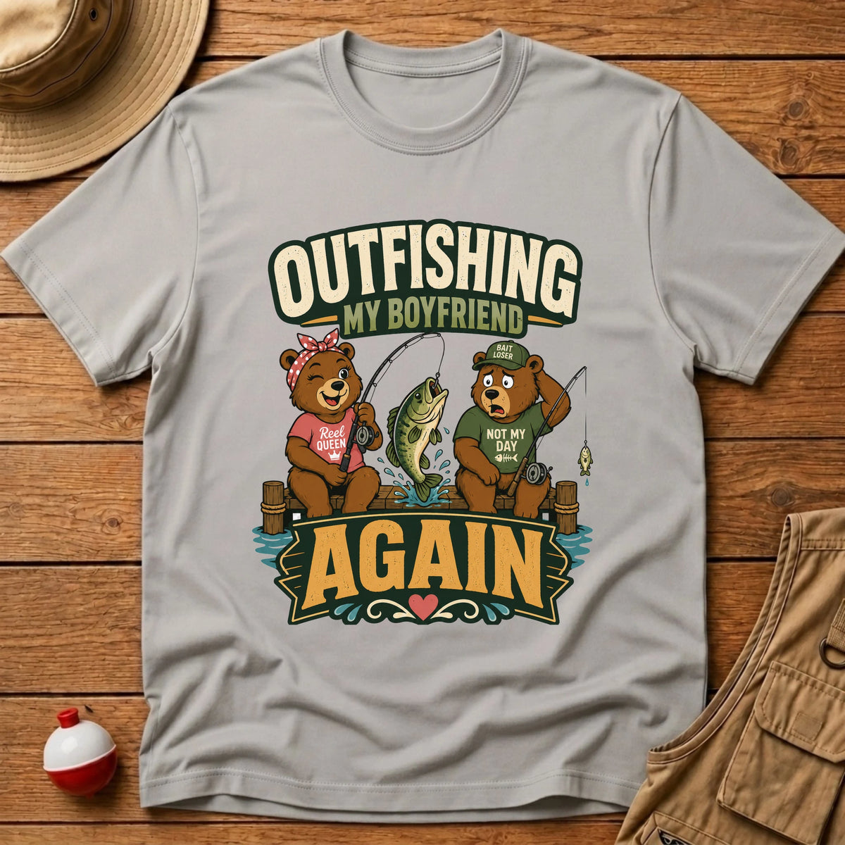 Outfishing Boyfriend T-Shirt T-Shirt - Floating Bobber