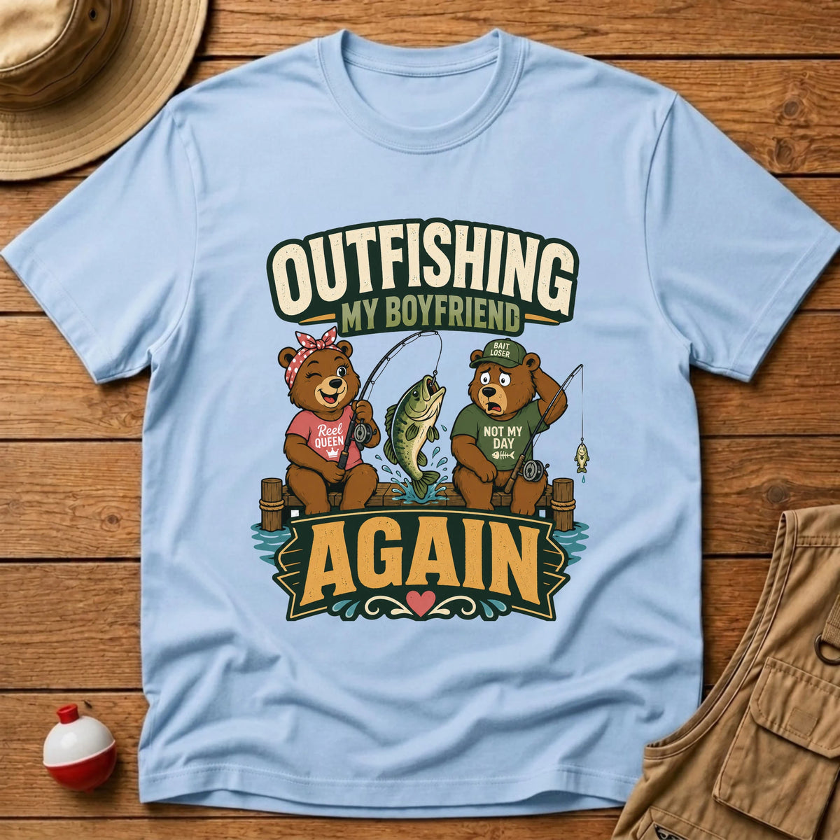 Outfishing Boyfriend T-Shirt T-Shirt - Floating Bobber