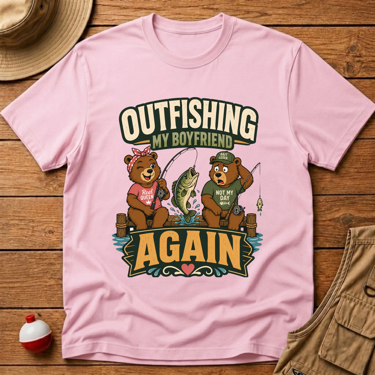 Outfishing Boyfriend T-Shirt T-Shirt - Floating Bobber
