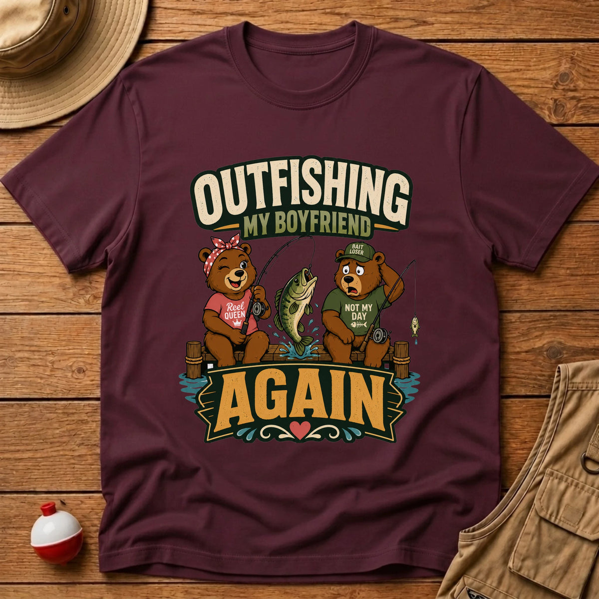Outfishing Boyfriend T-Shirt T-Shirt - Floating Bobber