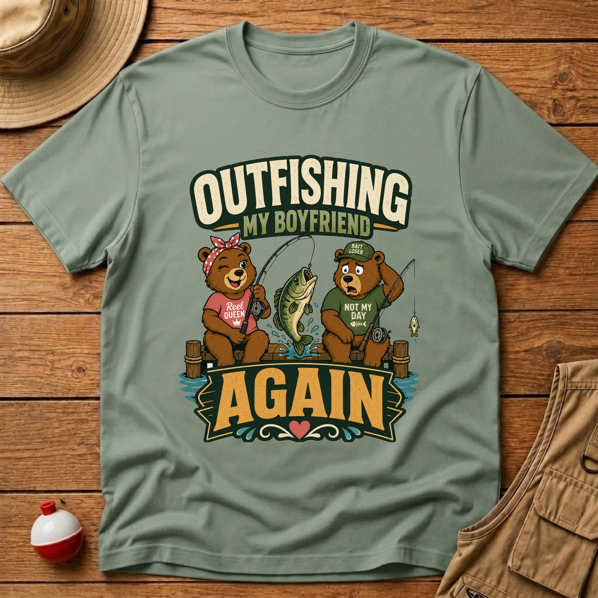 Outfishing Boyfriend T-Shirt T-Shirt - Floating Bobber