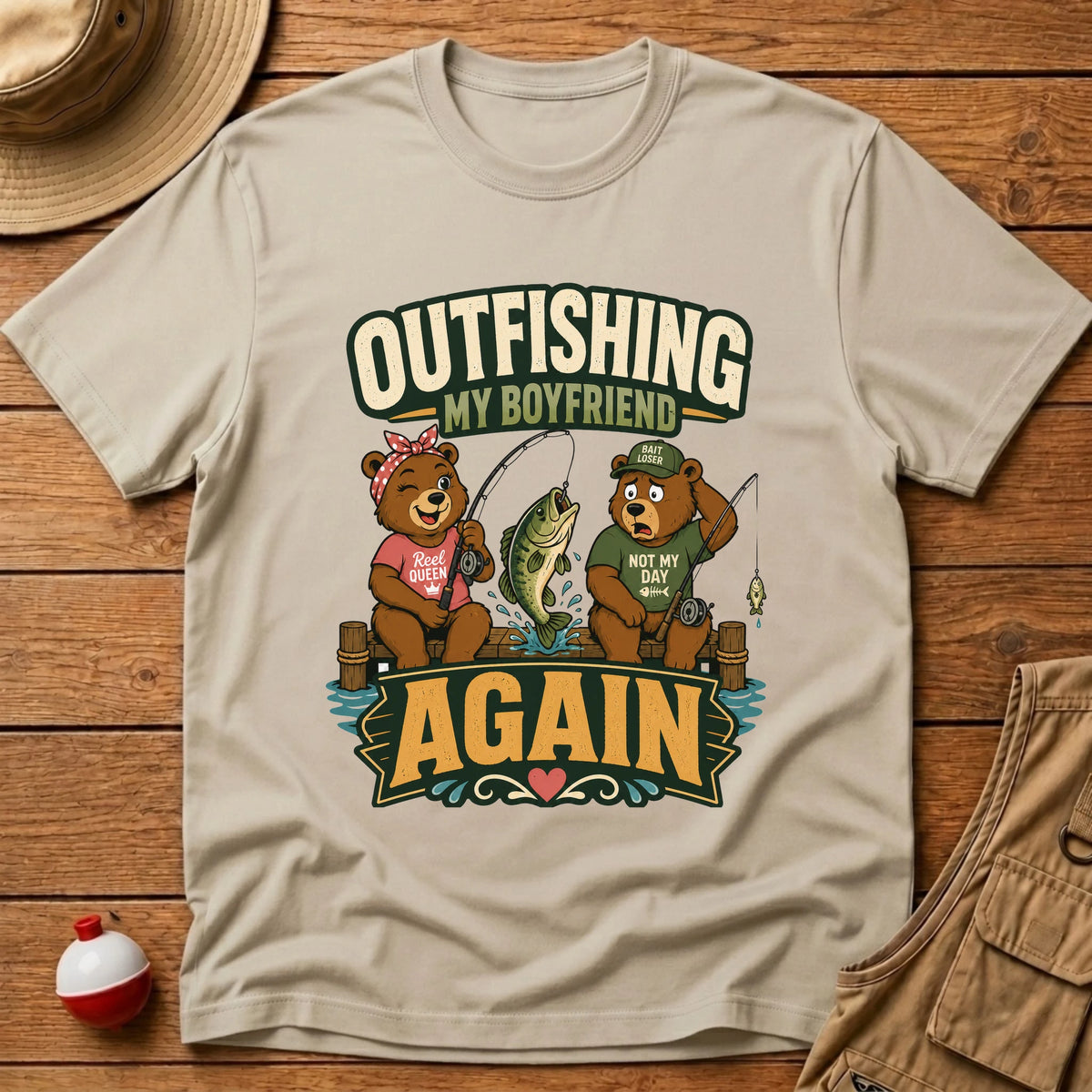 Outfishing Boyfriend T-Shirt T-Shirt - Floating Bobber