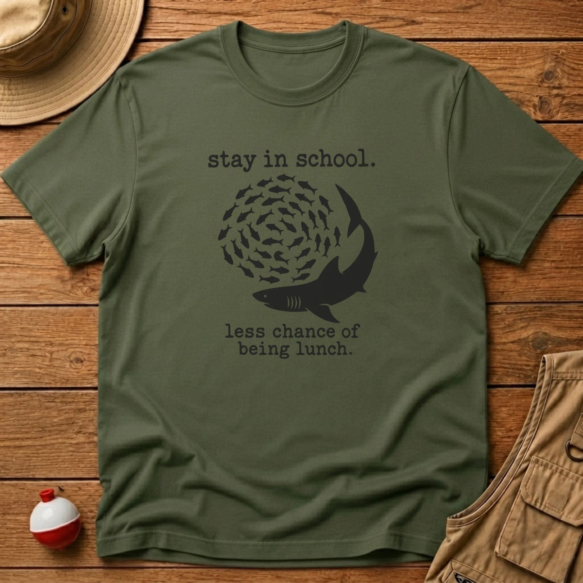 School or Lunch T-Shirt - Floating Bobber
