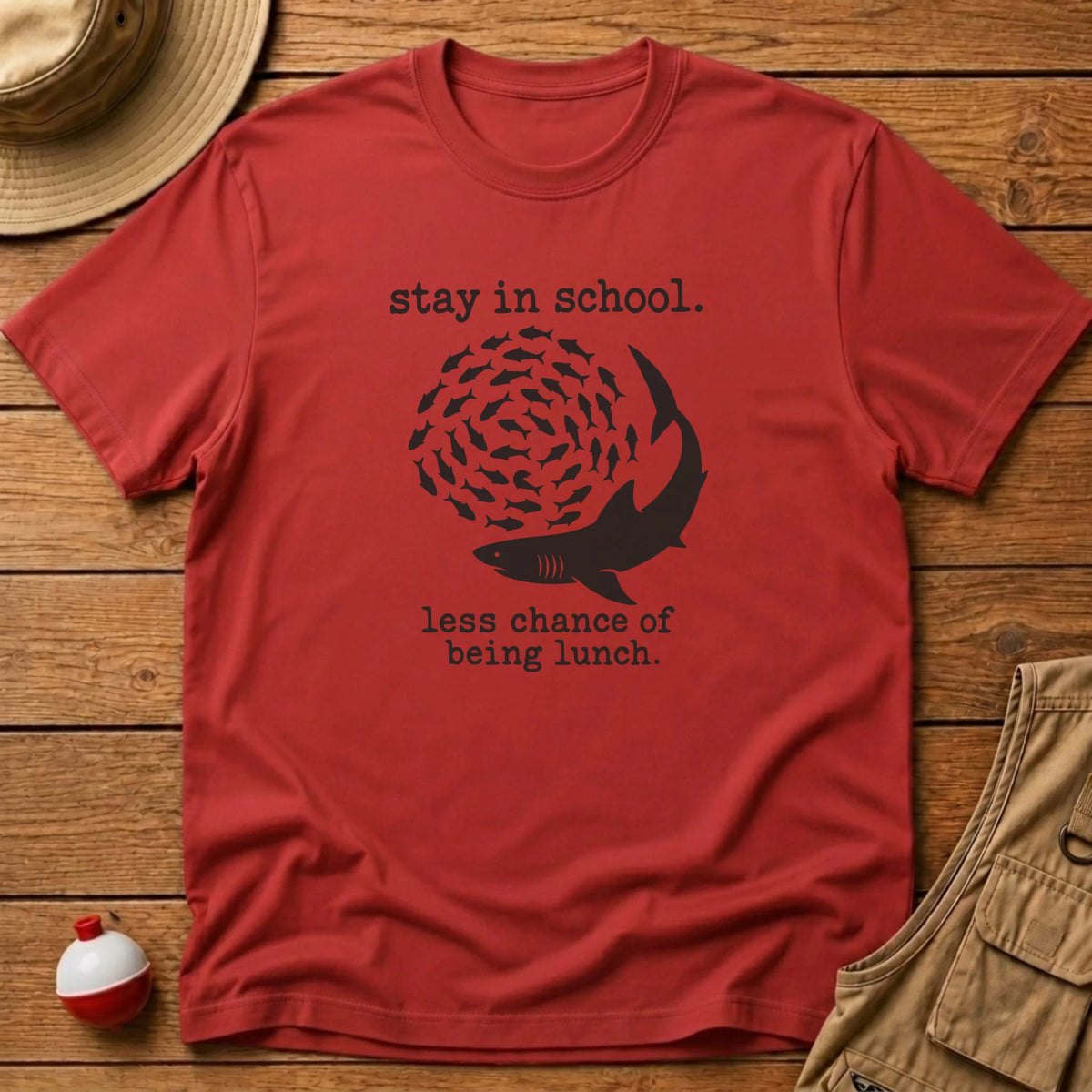 School or Lunch T-Shirt - Floating Bobber