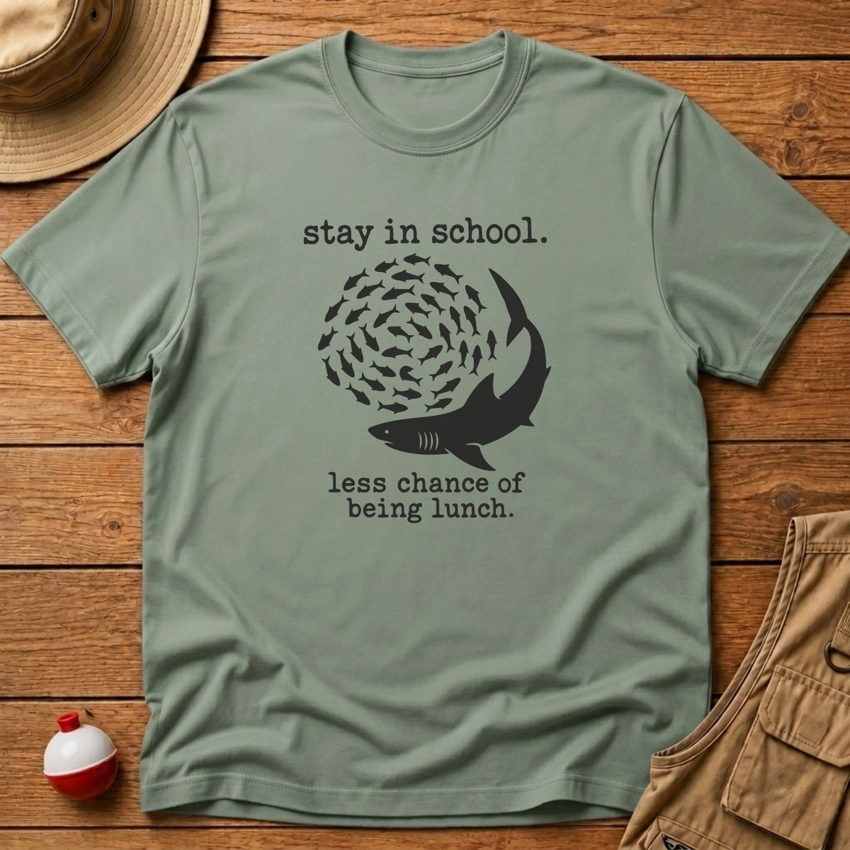 School or Lunch T-Shirt - Floating Bobber