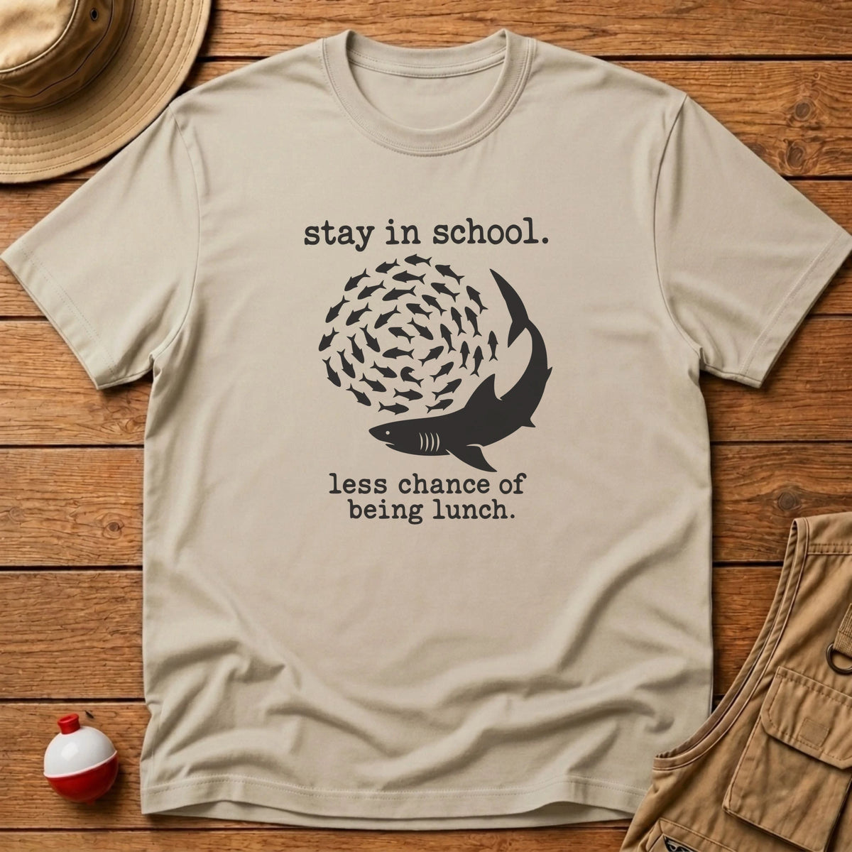 School or Lunch T-Shirt - Floating Bobber