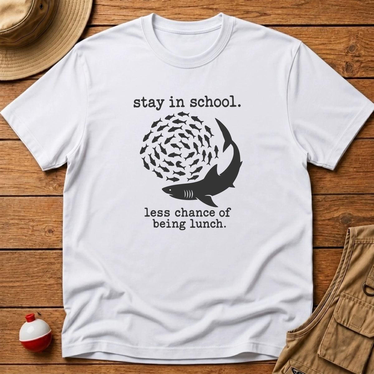 School or Lunch T-Shirt - Floating Bobber