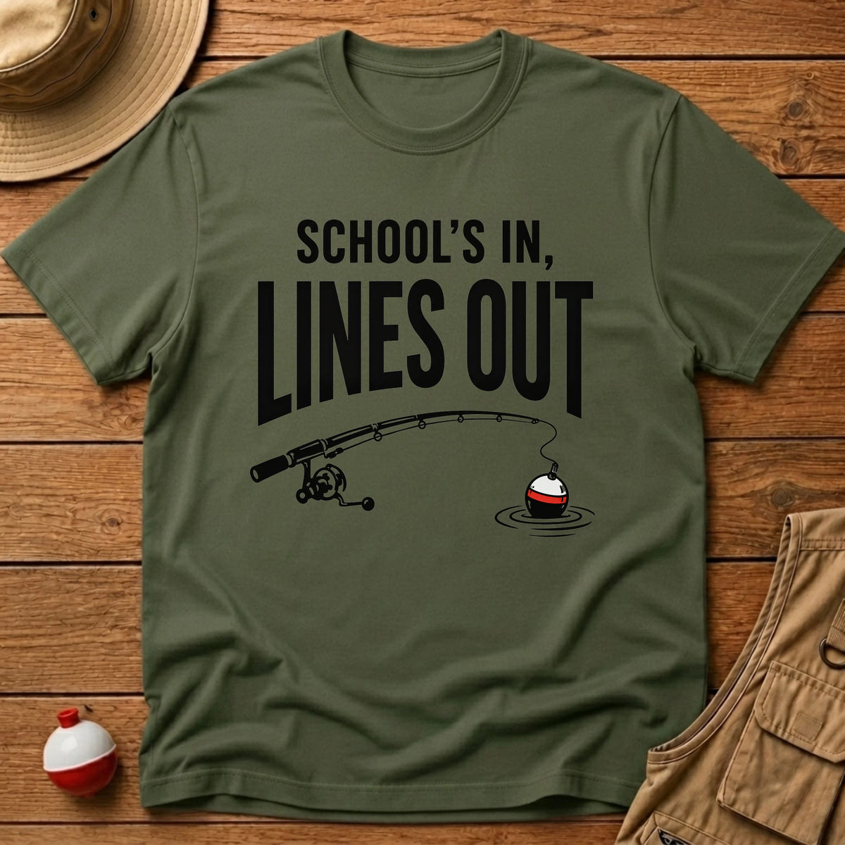 Schools In Lines Out T-Shirt - Floating Bobber