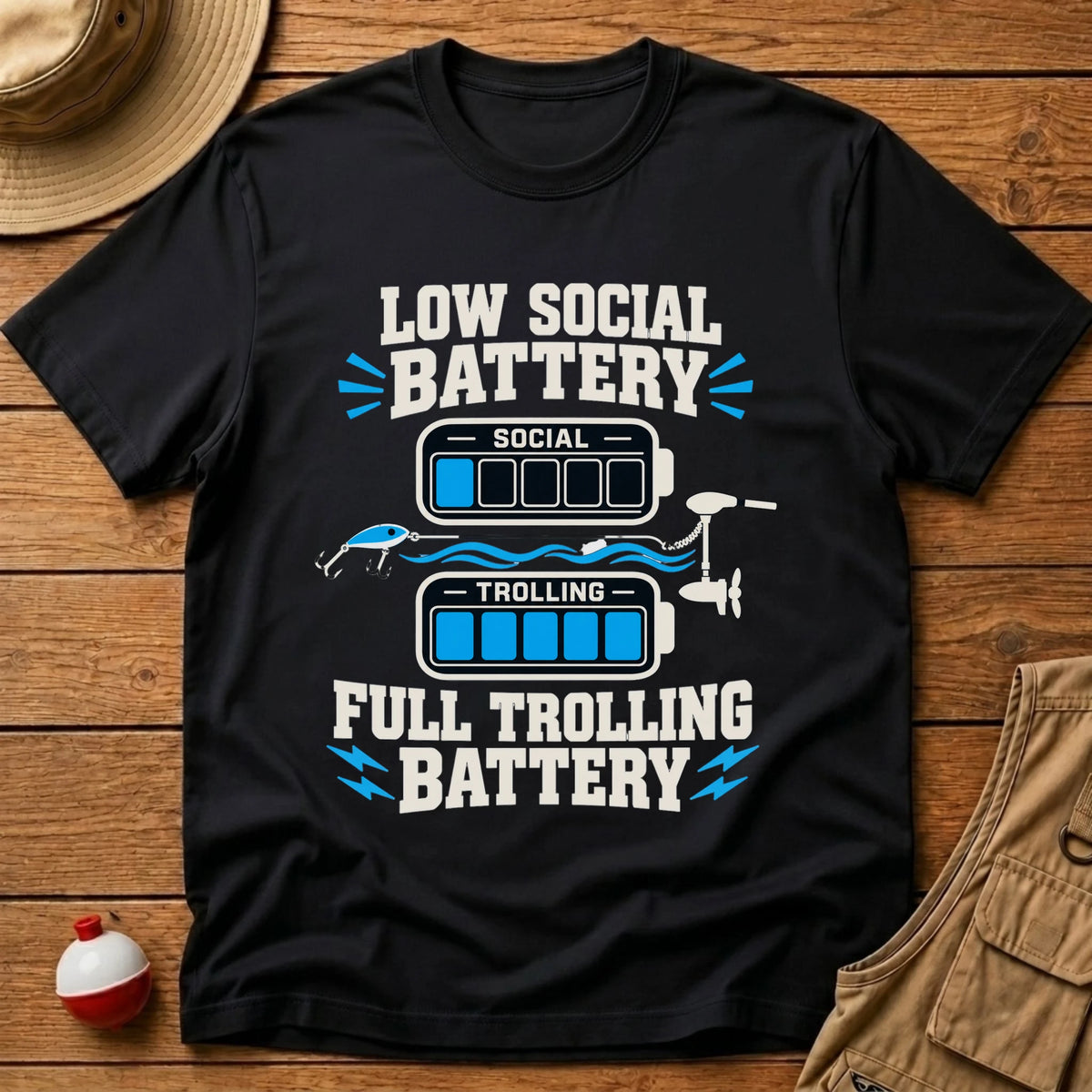 Social Battery T-Shirt - Floating Bobber