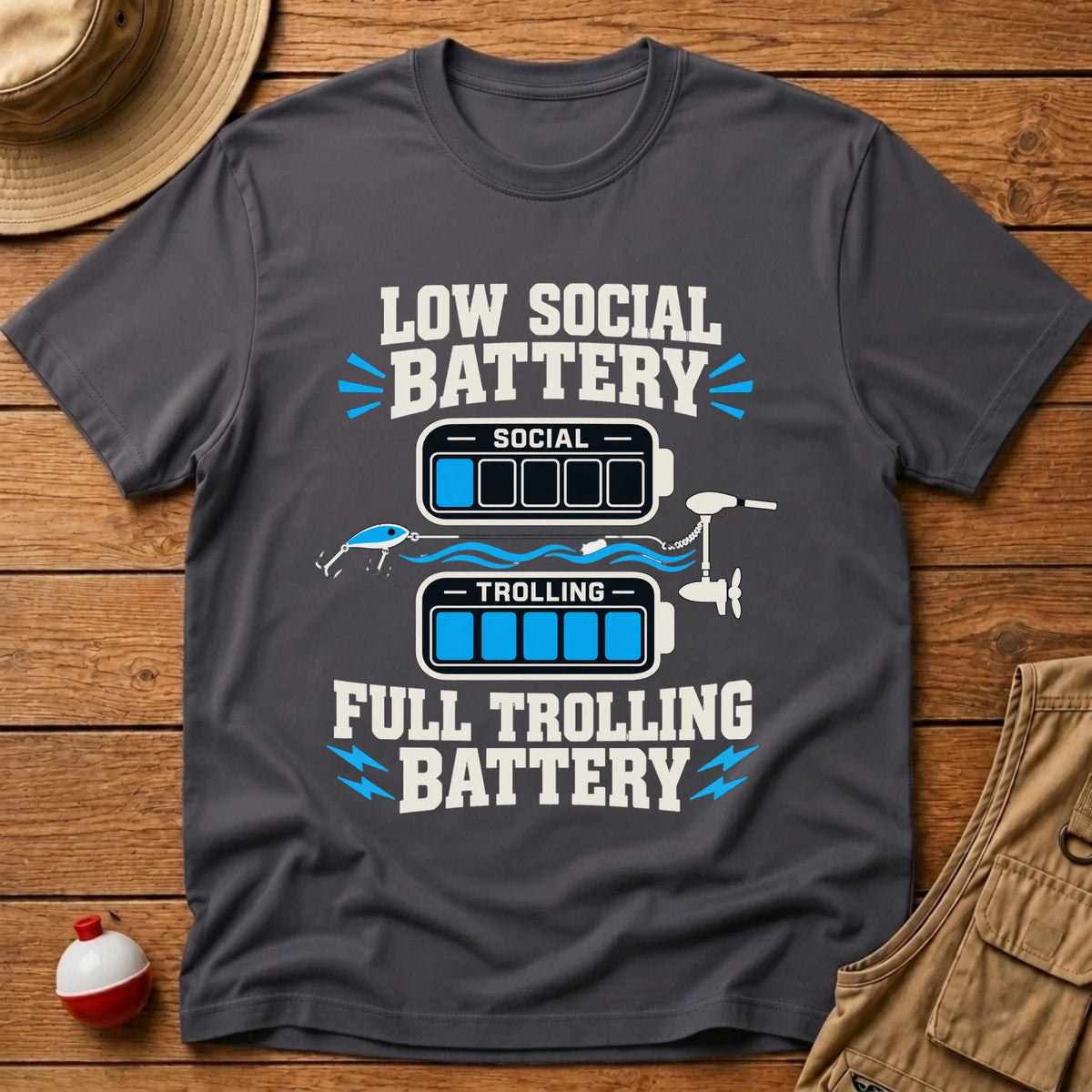 Social Battery T-Shirt - Floating Bobber