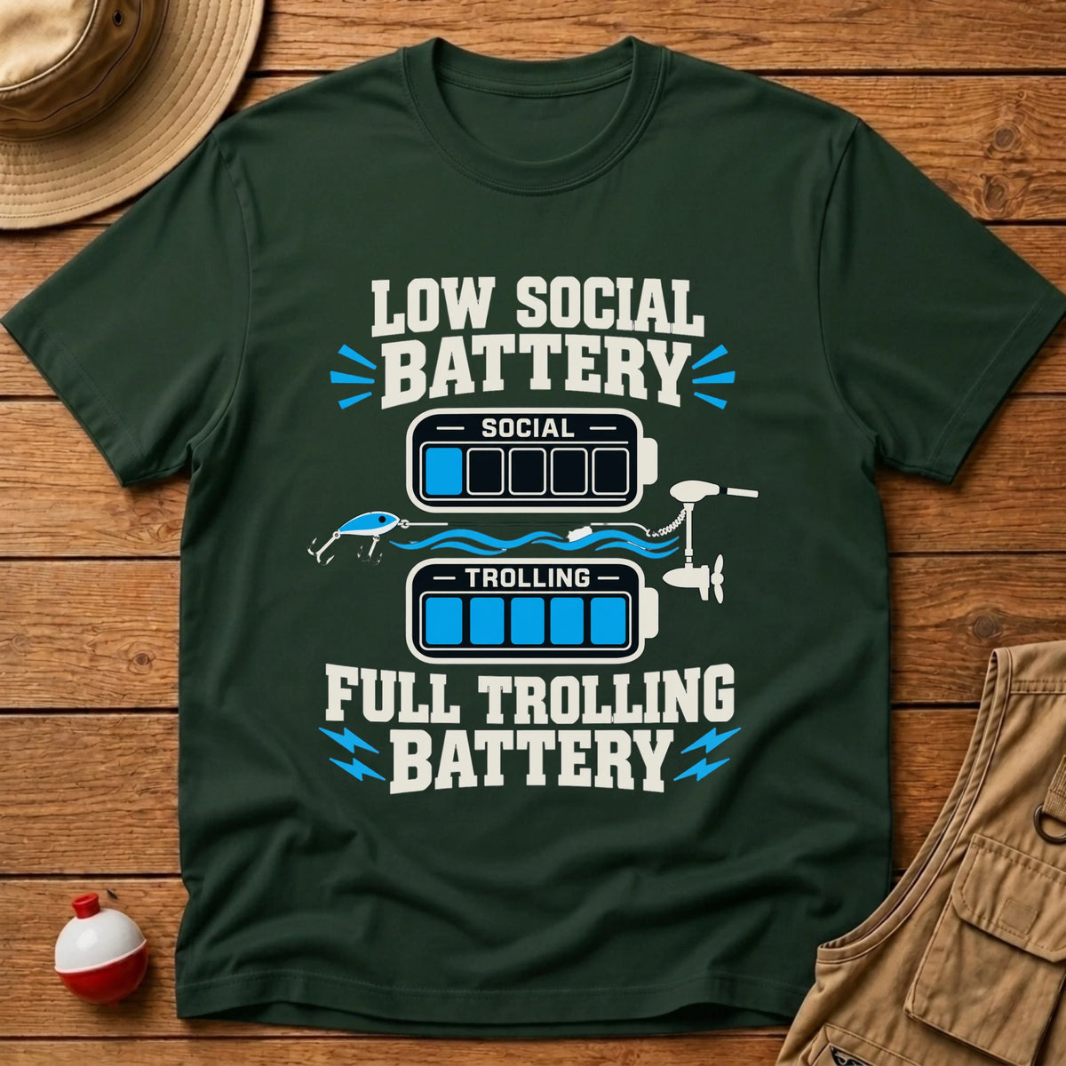 Social Battery T-Shirt - Floating Bobber