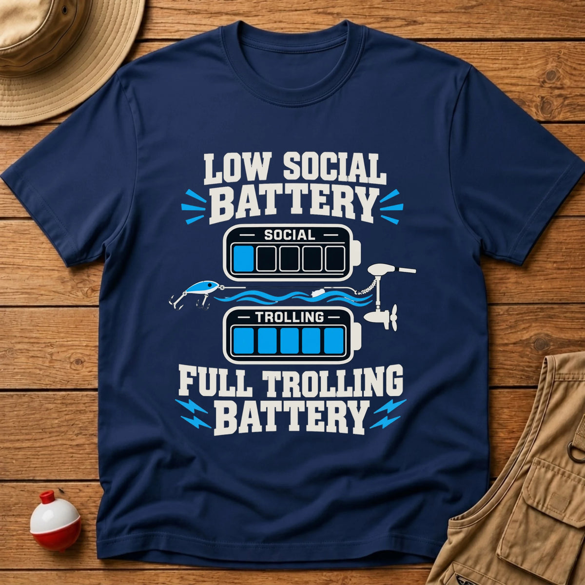 Social Battery T-Shirt - Floating Bobber