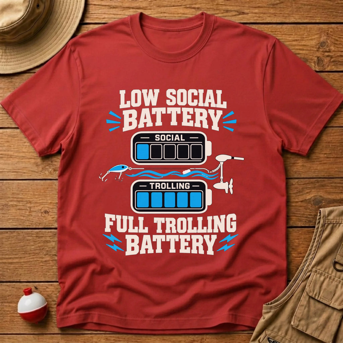 Social Battery T-Shirt - Floating Bobber