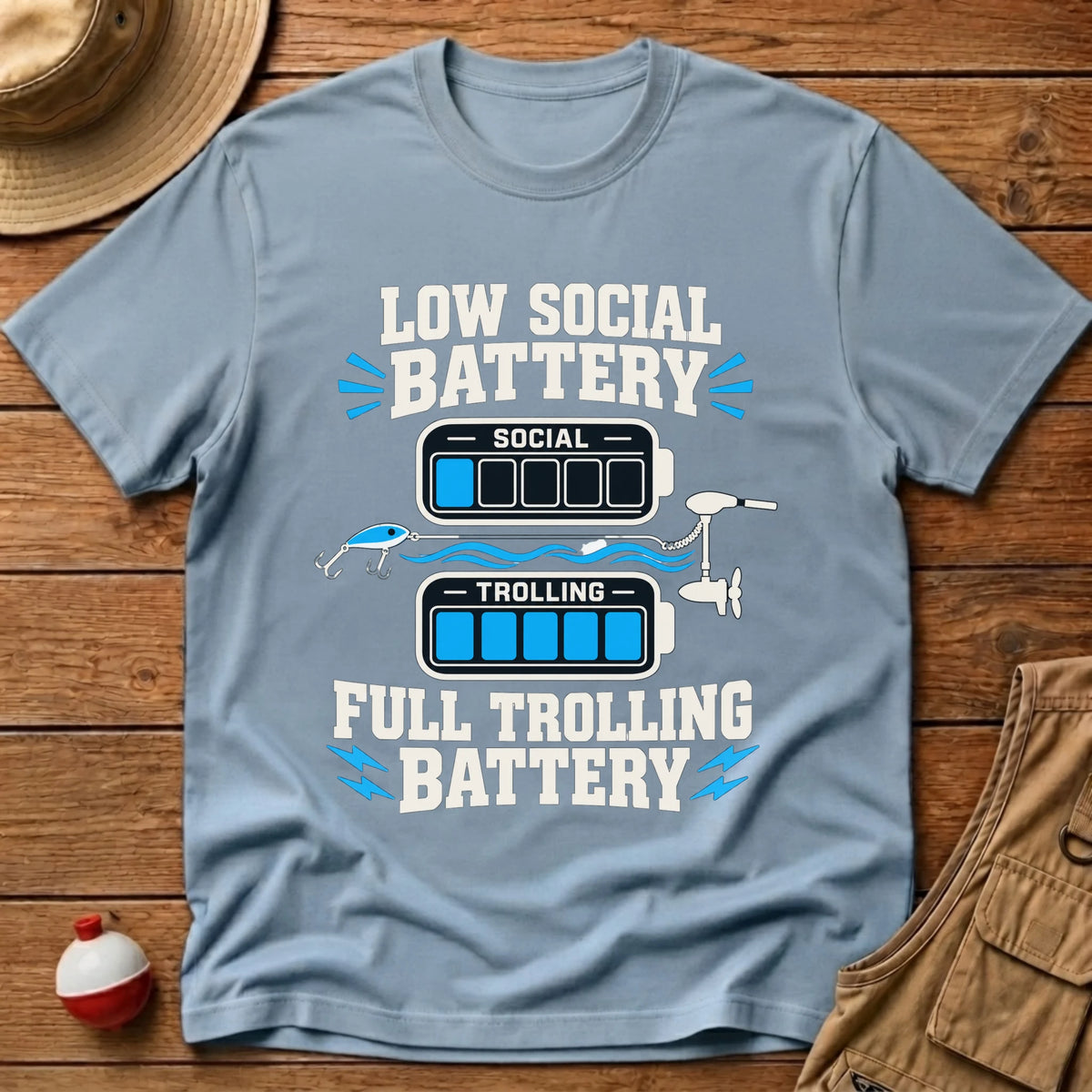 Social Battery T-Shirt - Floating Bobber