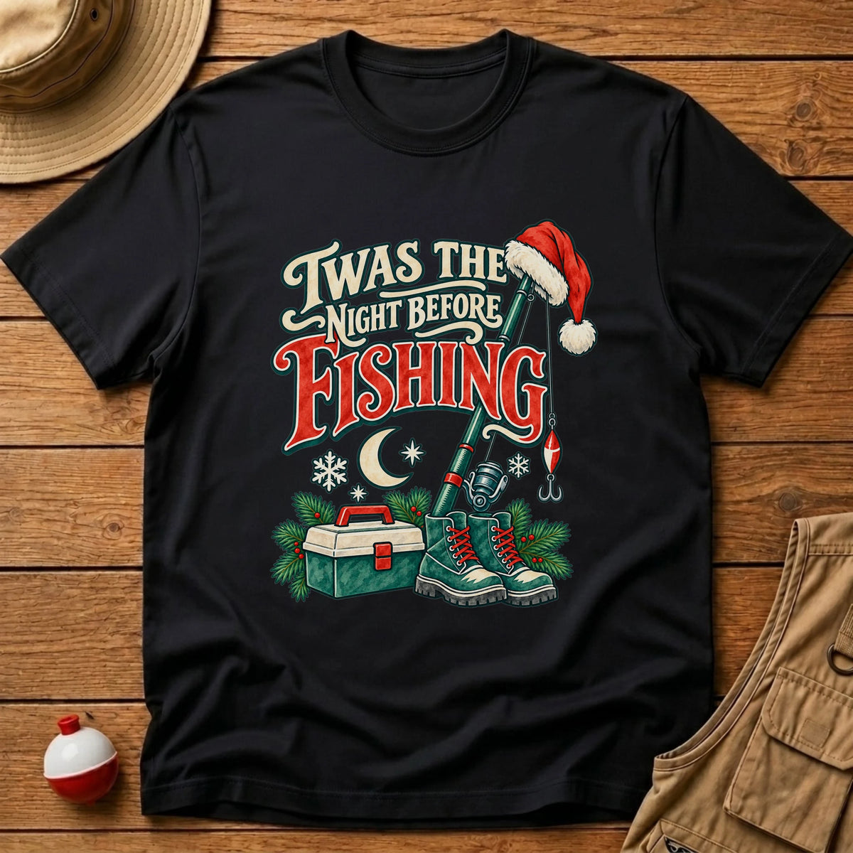 Twas The Night Before T-Shirt - Floating Bobber