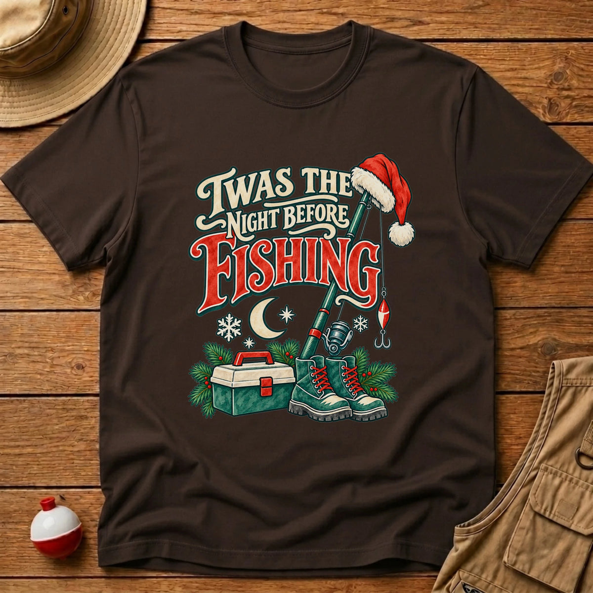Twas The Night Before T-Shirt - Floating Bobber