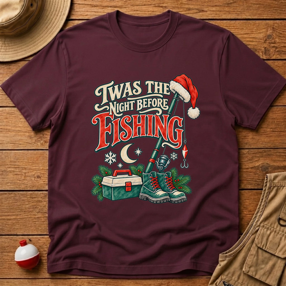 Twas The Night Before T-Shirt - Floating Bobber