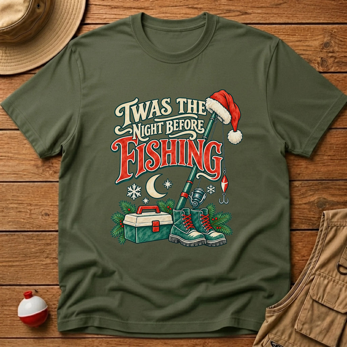 Twas The Night Before T-Shirt - Floating Bobber
