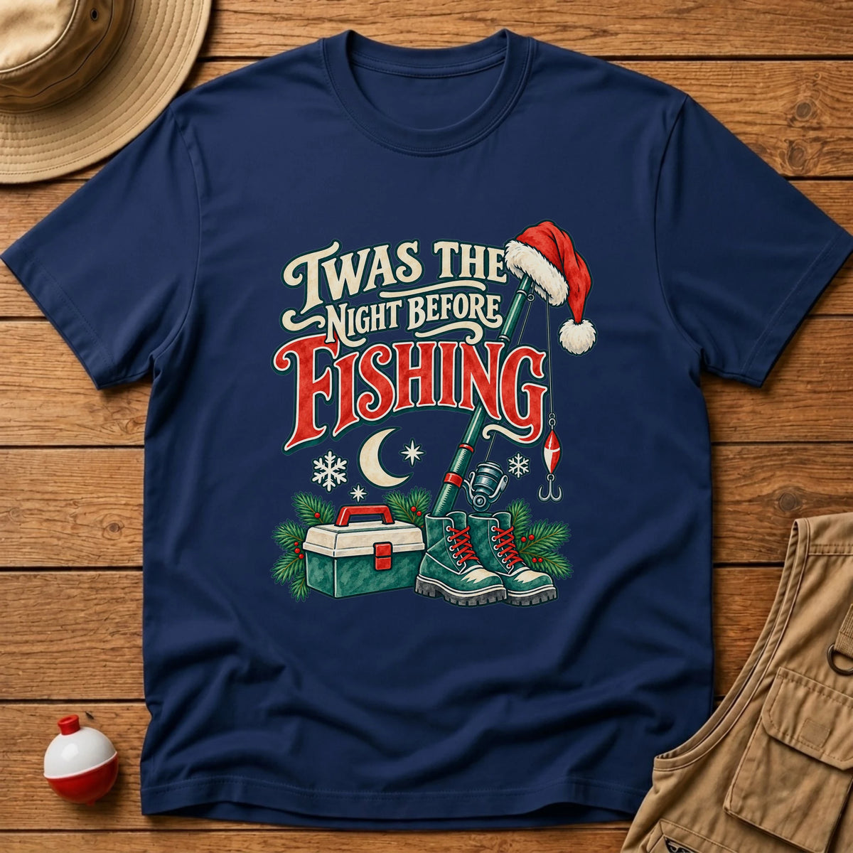 Twas The Night Before T-Shirt - Floating Bobber