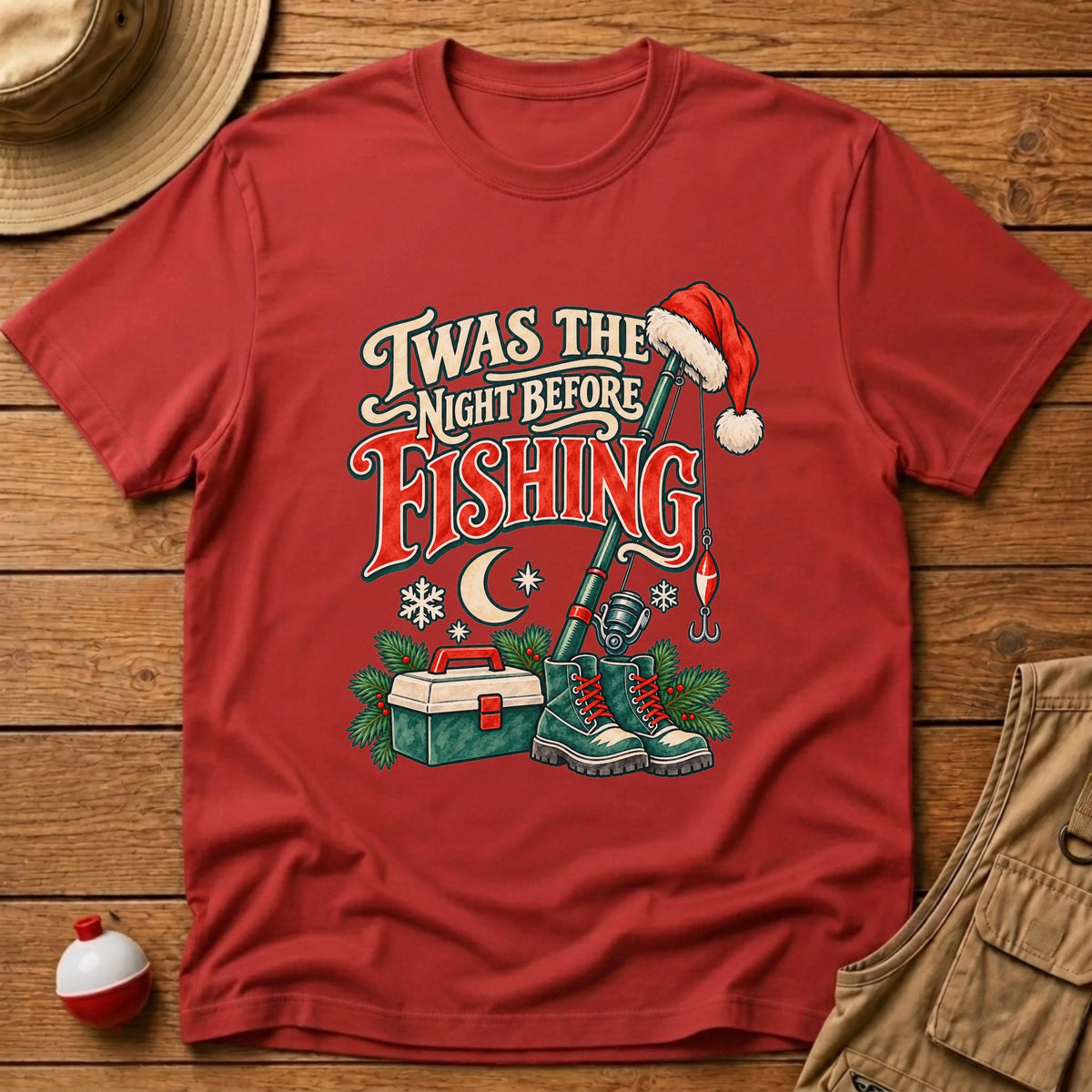 Twas The Night Before T-Shirt - Floating Bobber